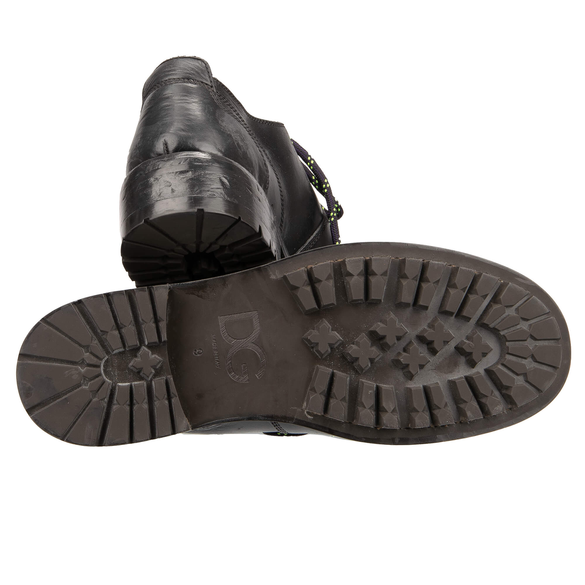 Trekking Stil Derby Schuhe BERNINI aus Pferd Leder in Schwarz von DOLCE & GABBANA