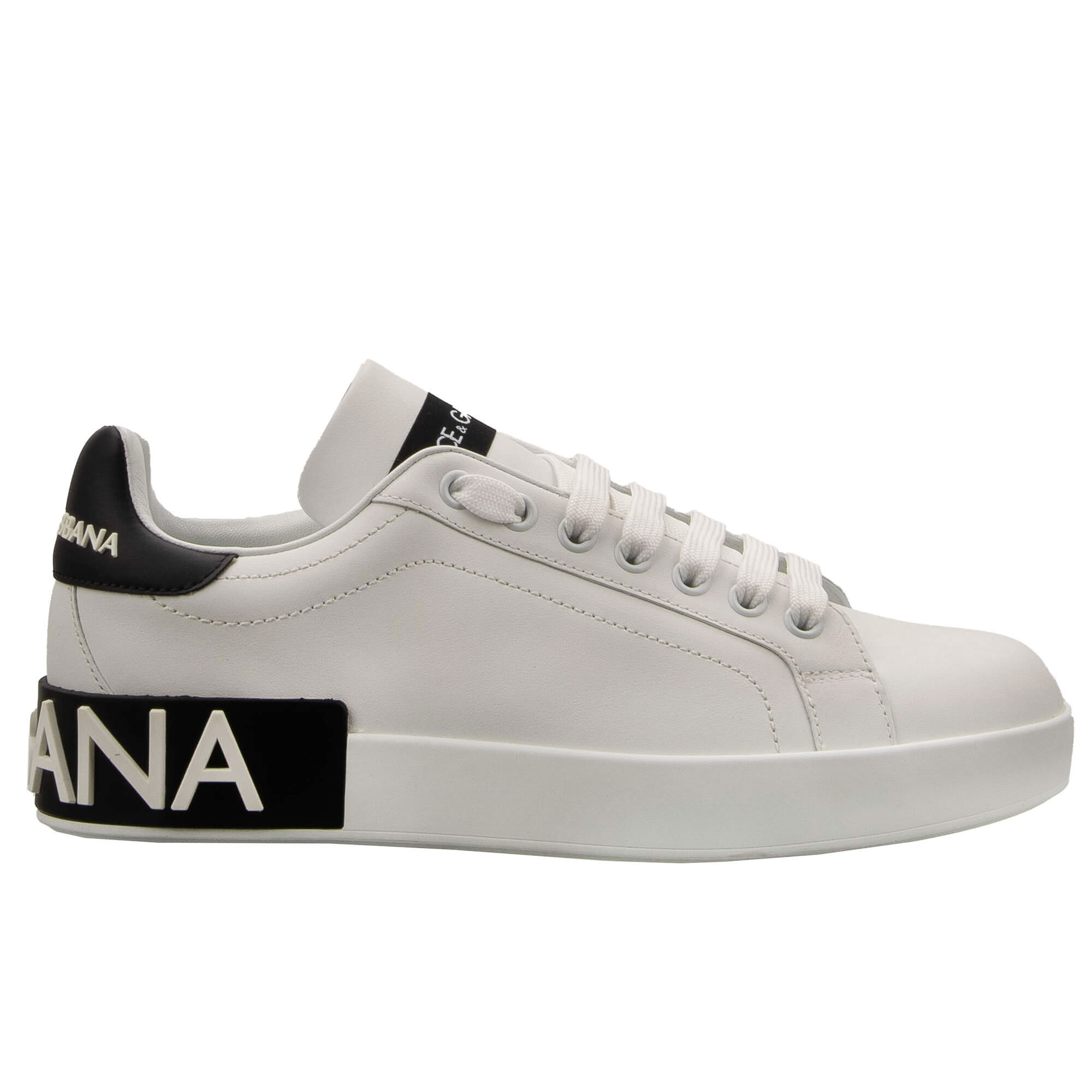 DG Logo Damen Leder Sneaker PORTOFINO Weiß Schwarz