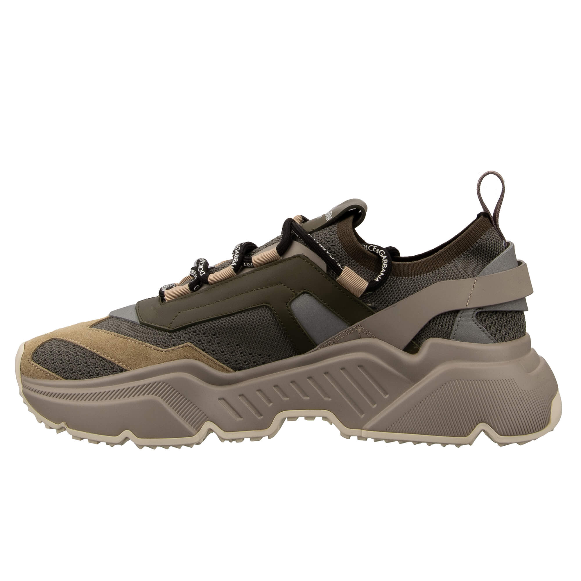 Stoff und Leder Sneaker DAYMASTER mit DG Logo in Beige / Khaki von DOLCE & GABBANA