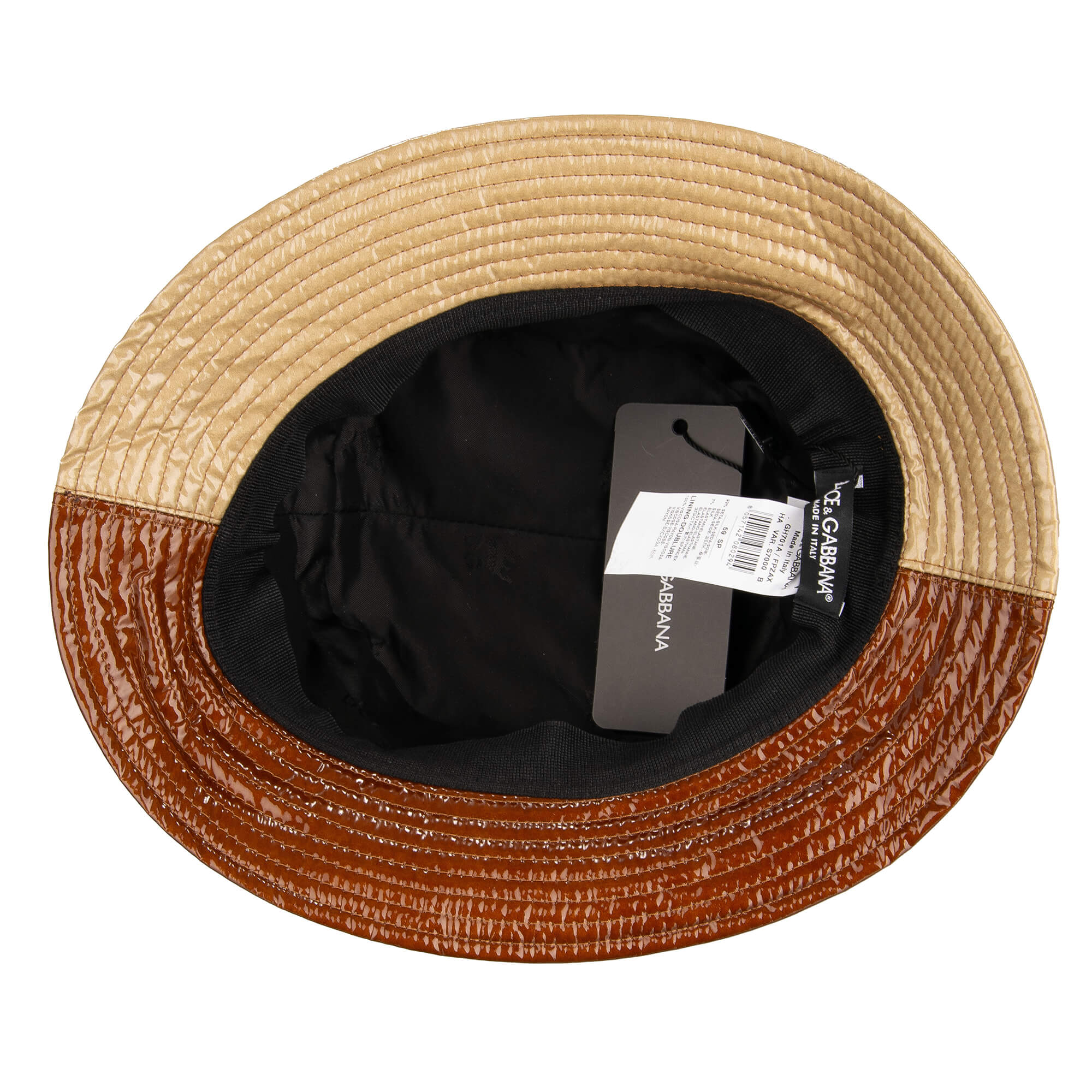 Coated silk Fisherman Hat / Bucket Hat with DG metal logo plate by DOLCE & GABBANA 