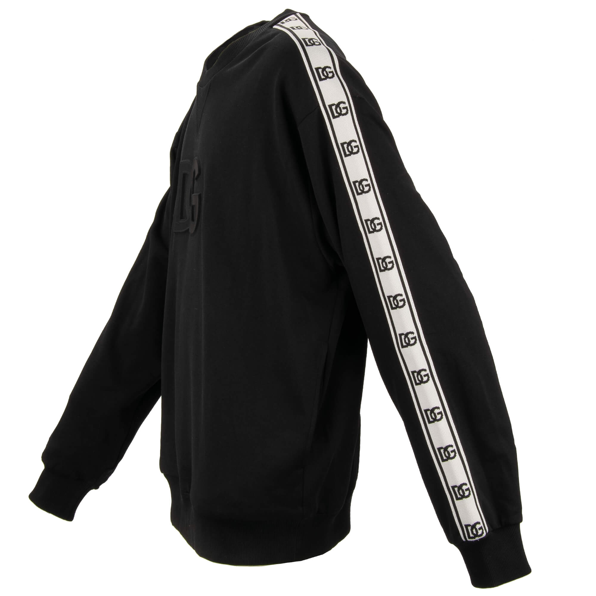 Cotton sweater / sweatshirt with DG Logo print and stripes by DOLCE & GABBANA