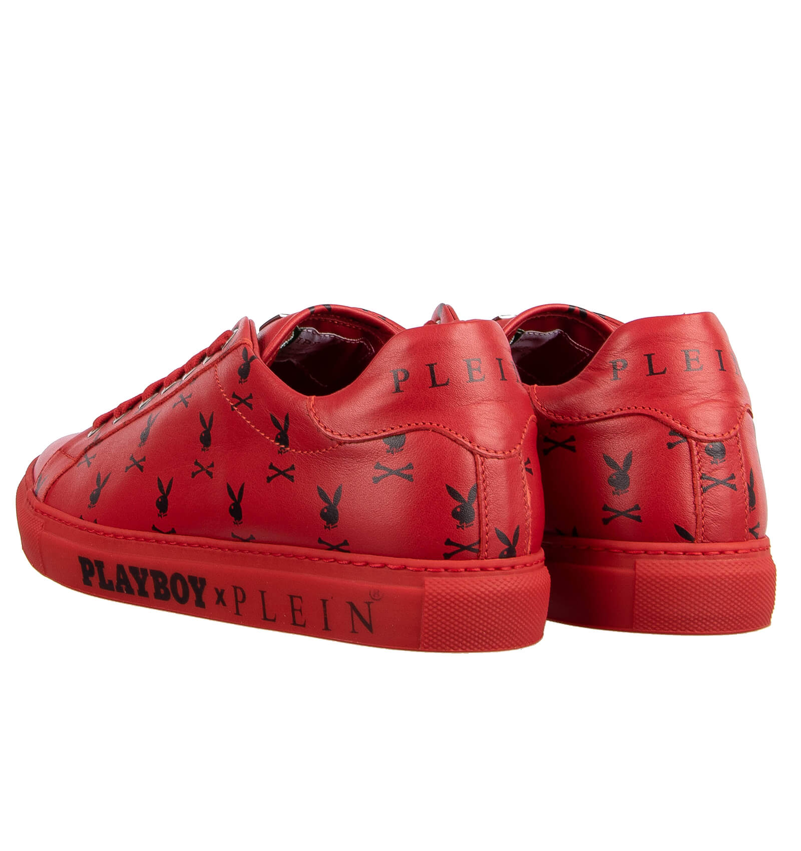 Casual Shoes Philipp Plein Red Shoes Low-Top Skull Bunny