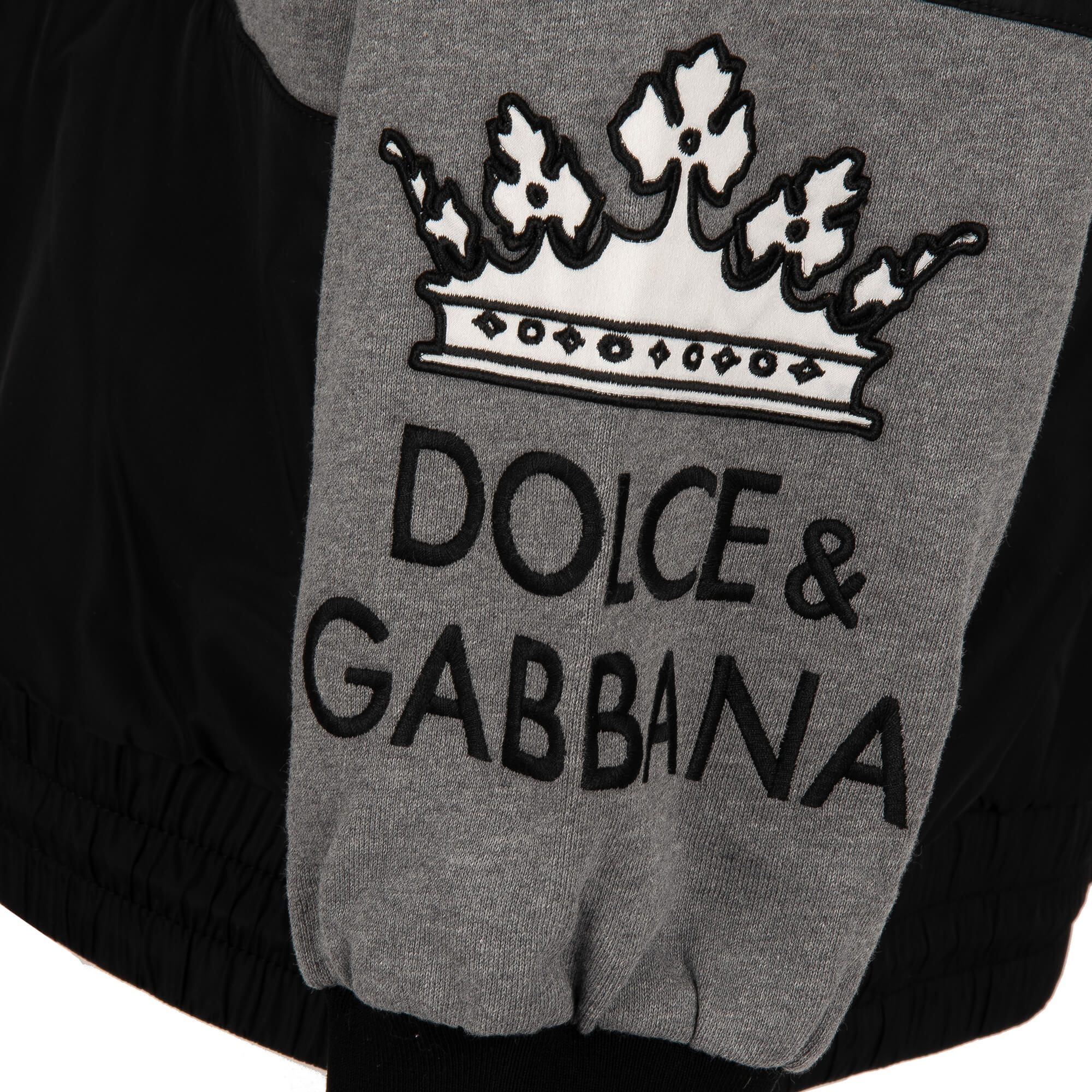 Oversize hooded patchwork Jacket / Sport Jacket DG KING with logo and crown applications and pockets by DOLCE & GABBANA