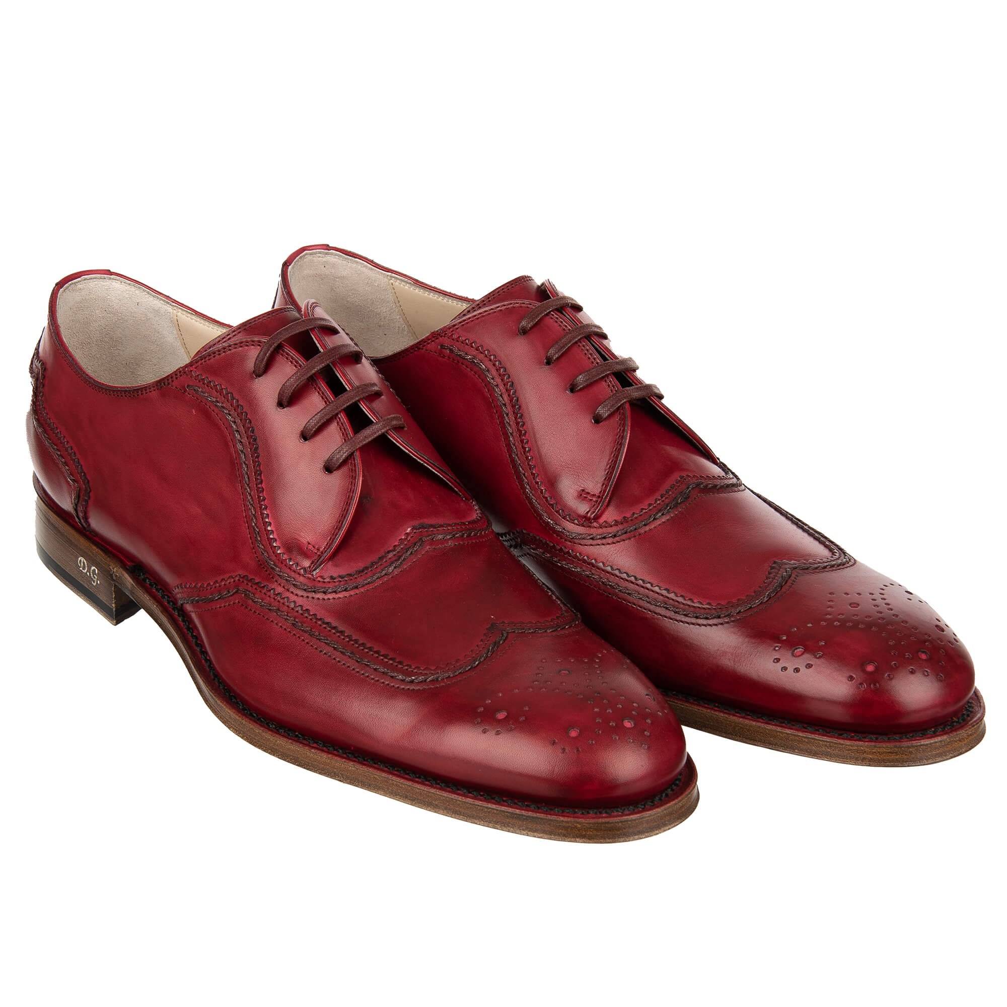 SARTORIA Derby Shoes ROMA with Good Year Sole Red 42 US 9
