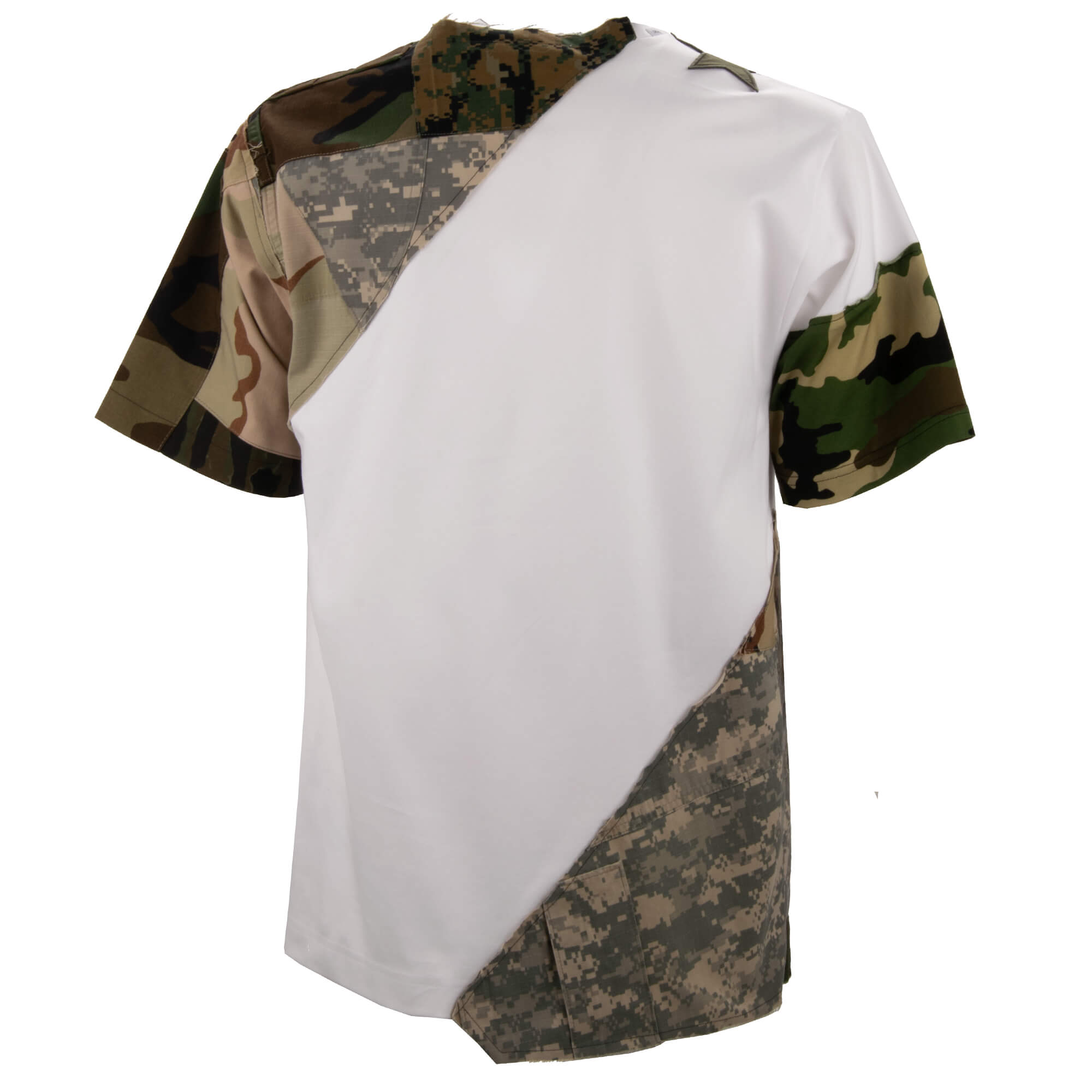 Baumwolle T-Shirt mit DG Metall Logo, Sternen und Camouflage Applikationen von DOLCE & GABBANA