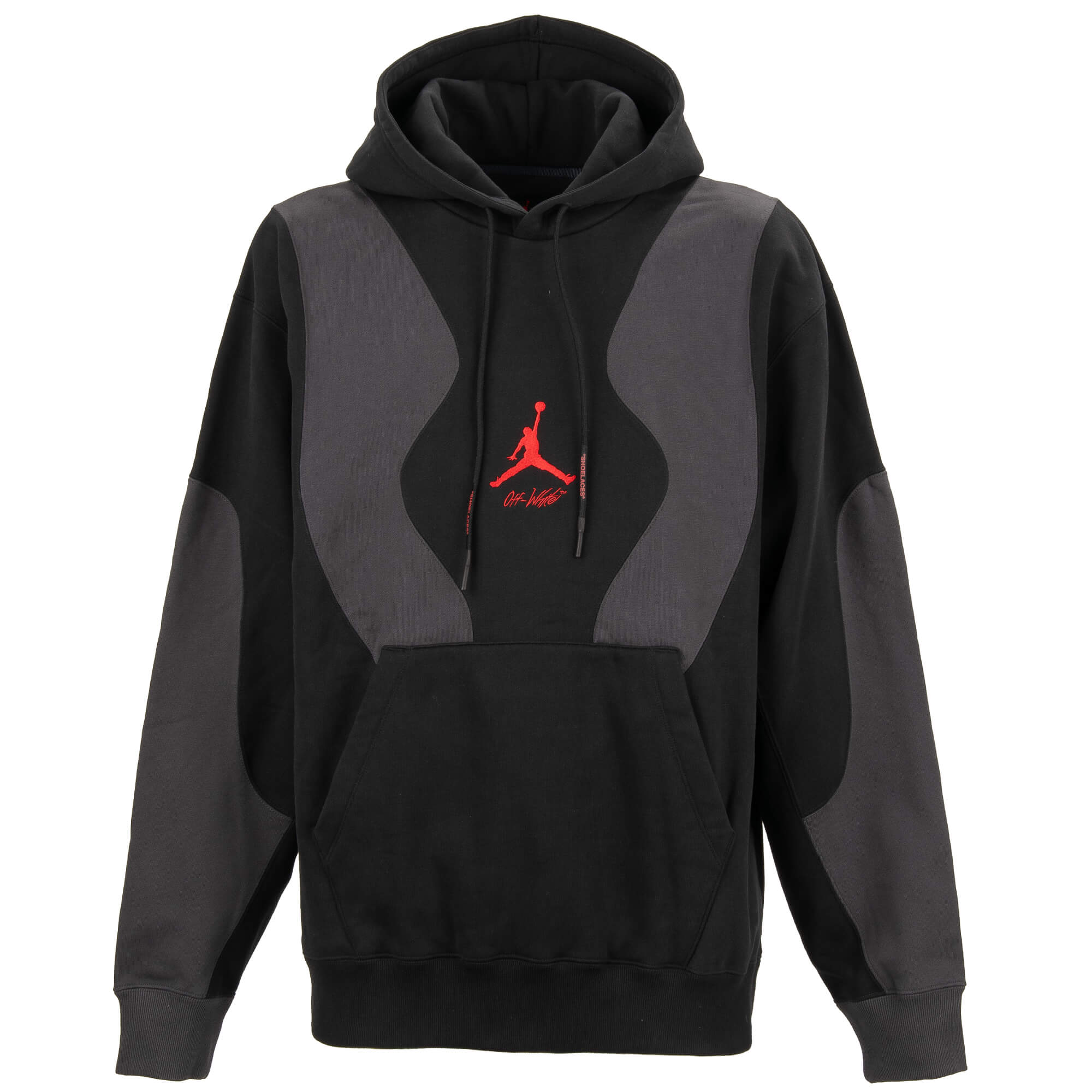 Air Jordan Oversized Cotton Hoodie with Embroidered Logo Black Gray XL