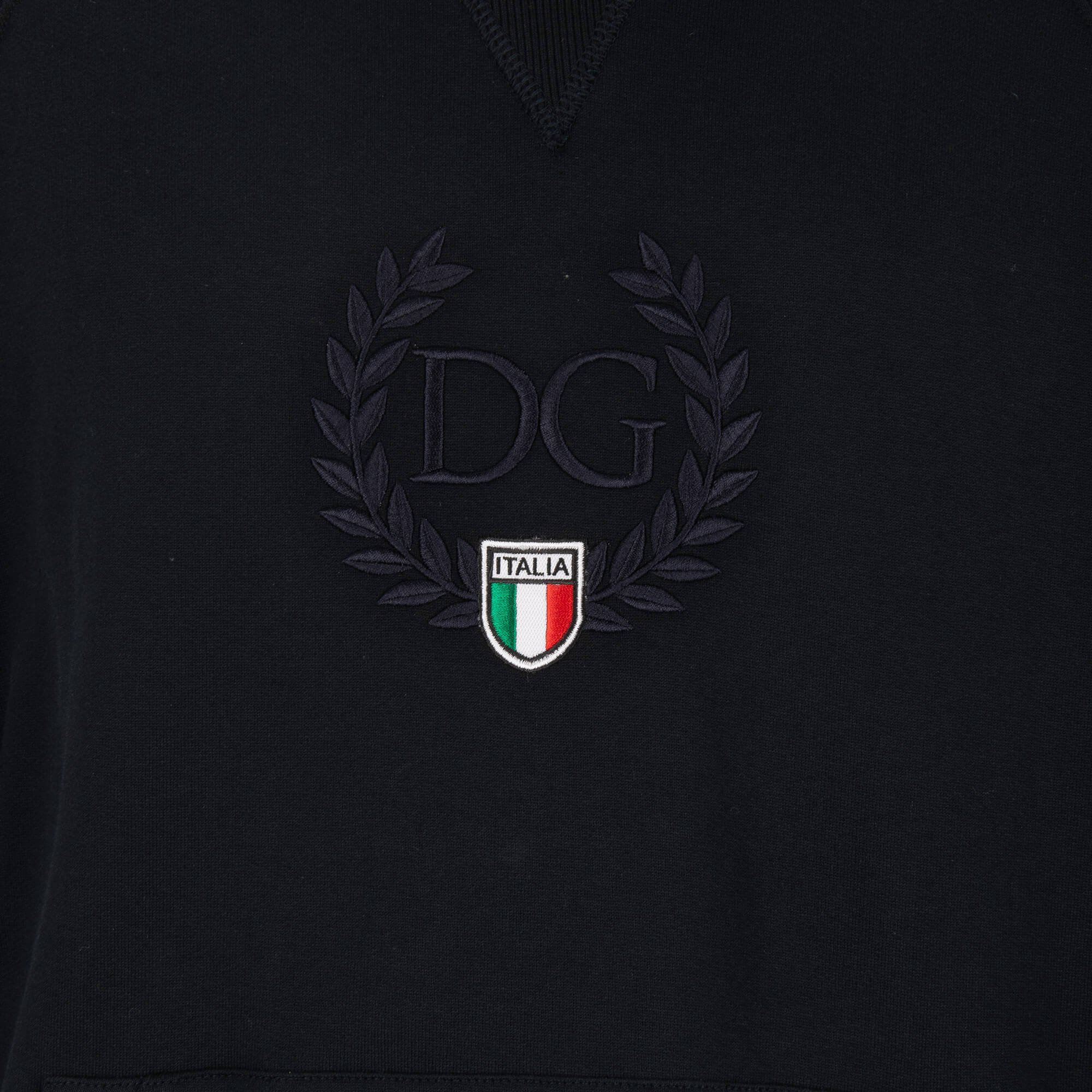 Cotton hooded sweater / hoodie with embroidered DG Logo, pockets and Italy flag details by DOLCE & GABBANA