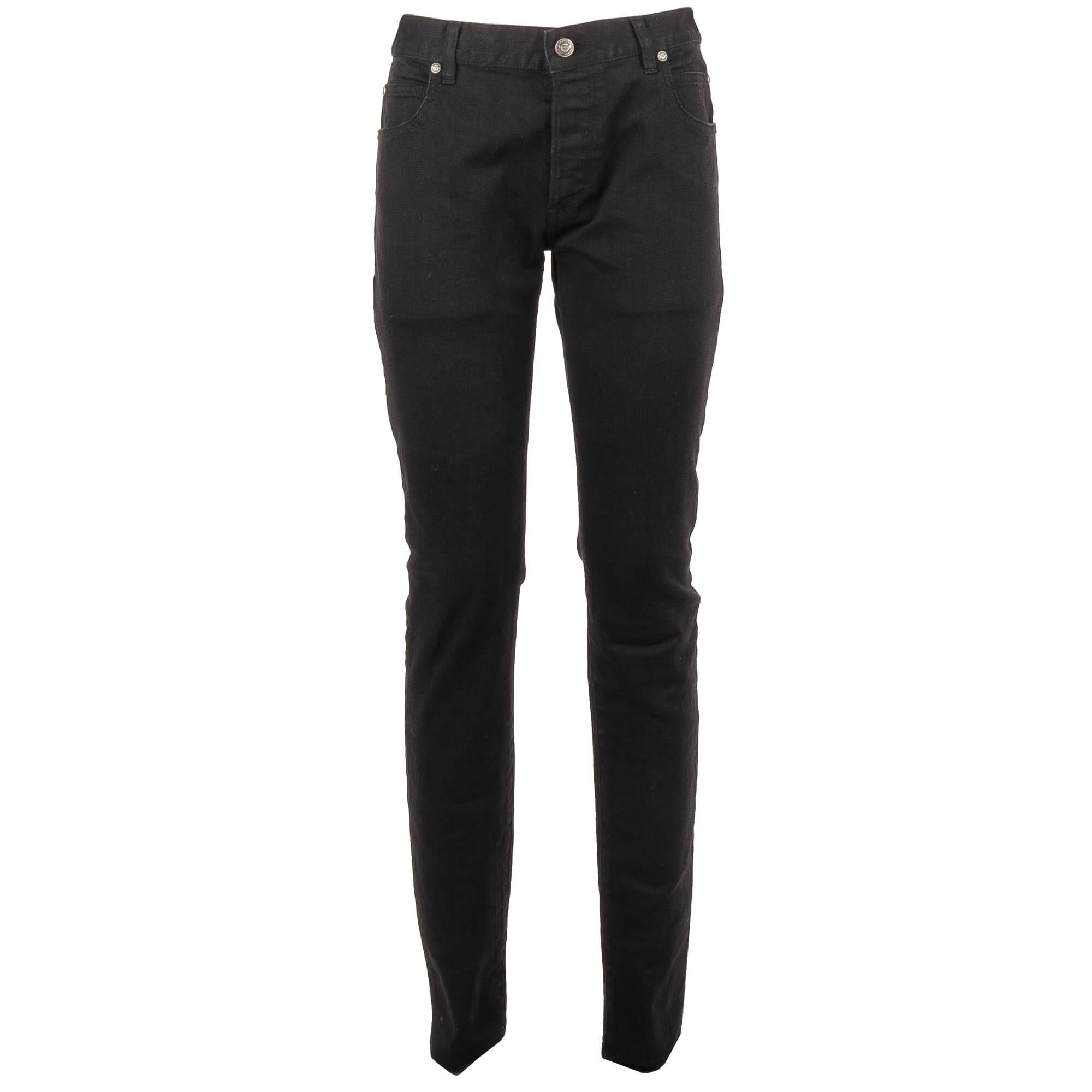 6-Pockets Jeans SLIM with Logo Texture Black
