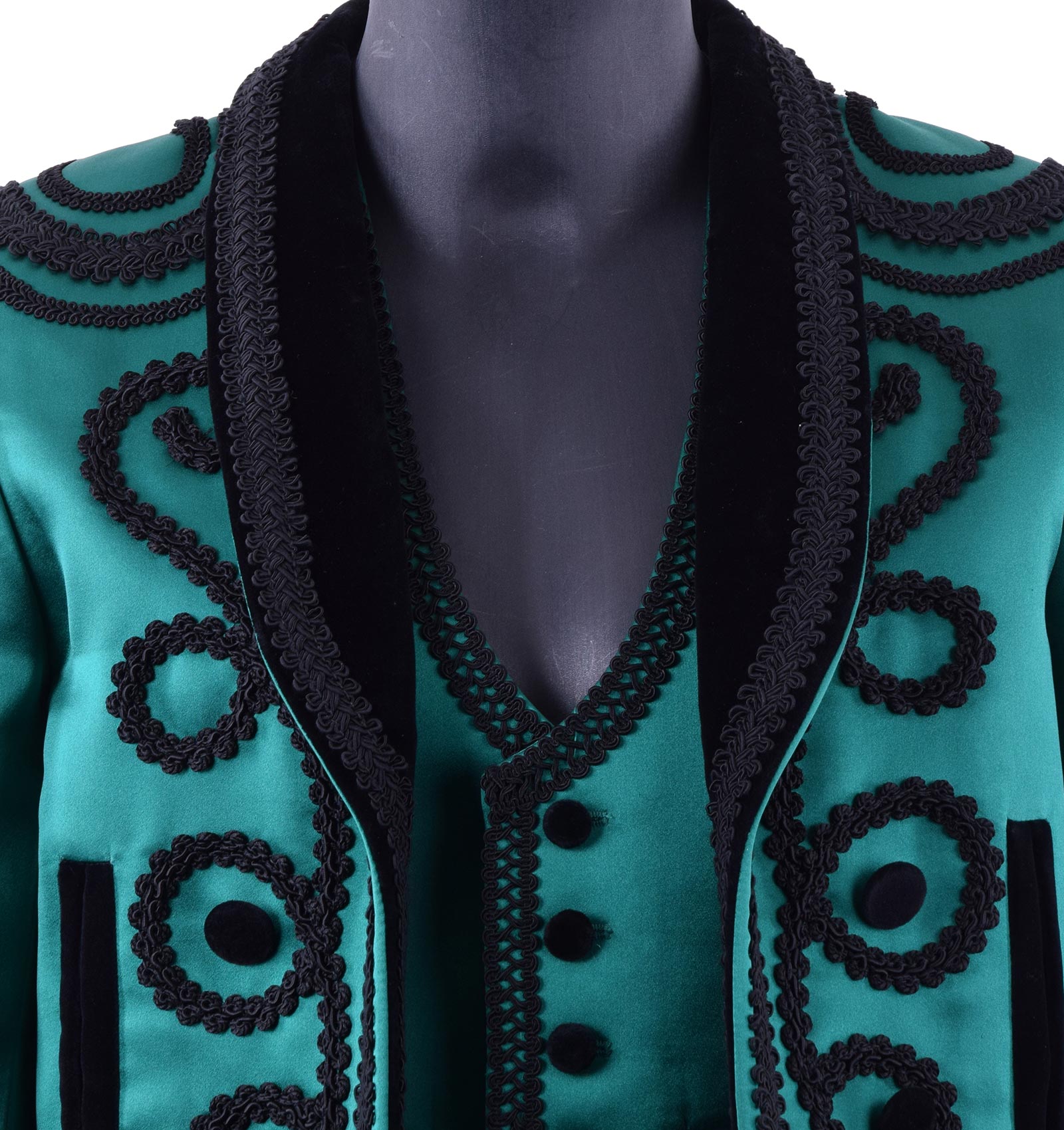 Kurze bestickte Jacke mit Weste aus Samt & Seide im spanischen Torero-Stil von DOLCE & GABBANA