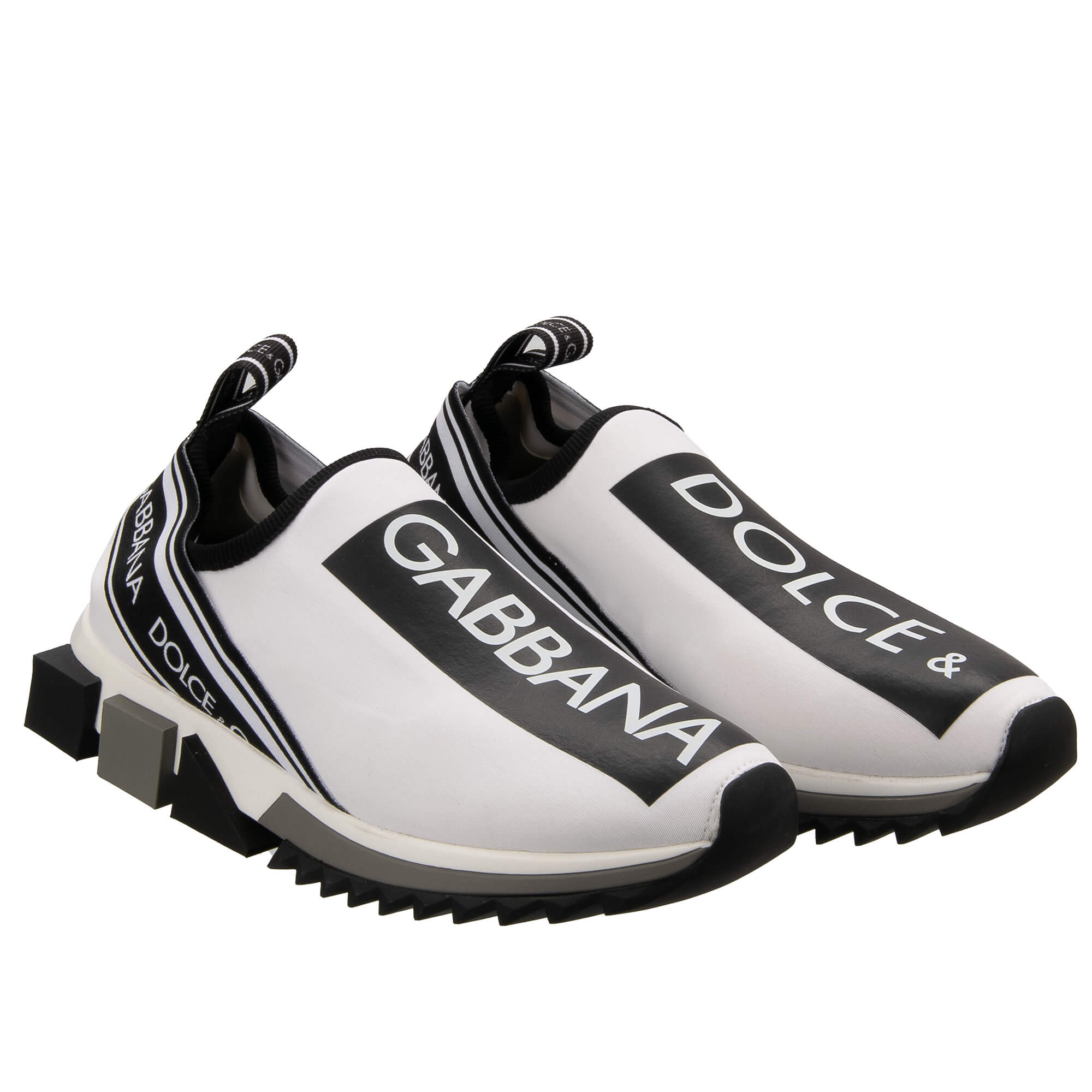 DG Logo Stripes Slip-On Sneaker Shoes SORRENTO White Black