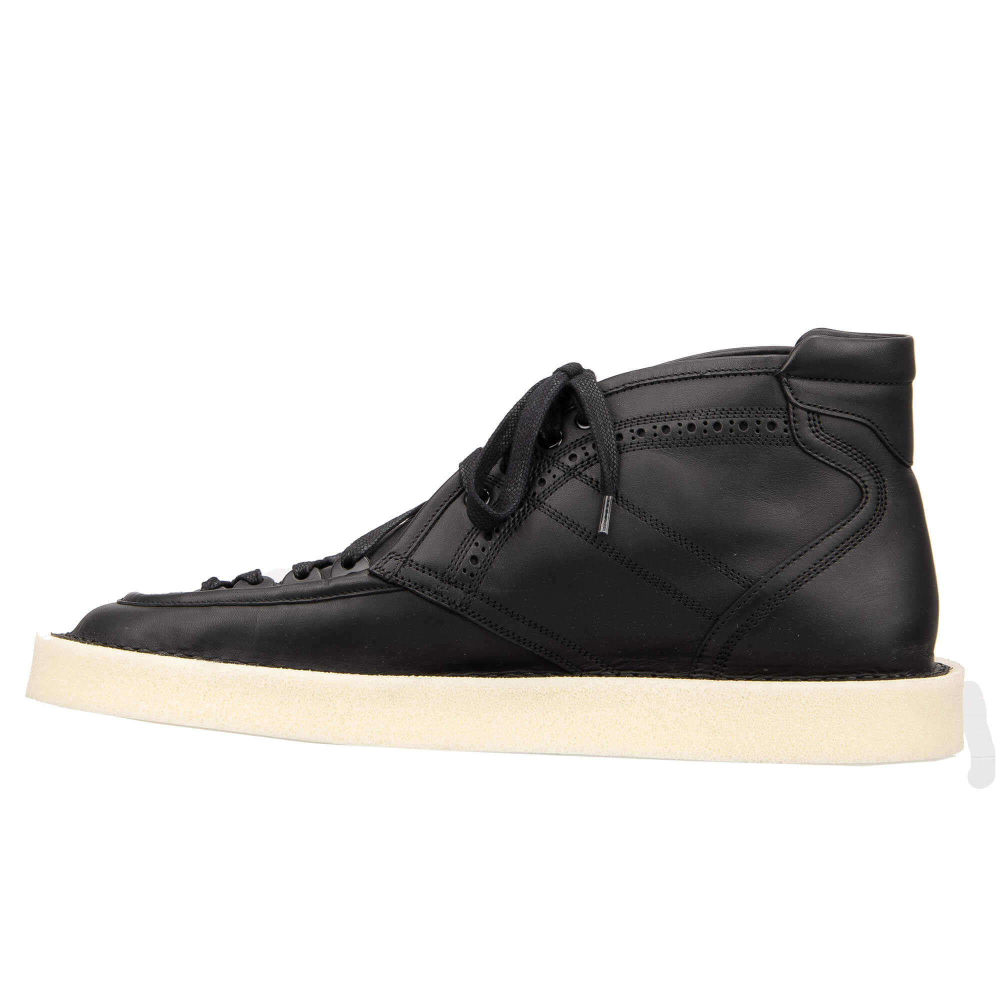 Leder High-Top Sneaker Boots AGRIGENTO mit Schnürsenkel in Schwarz von DOLCE & GABBANA
