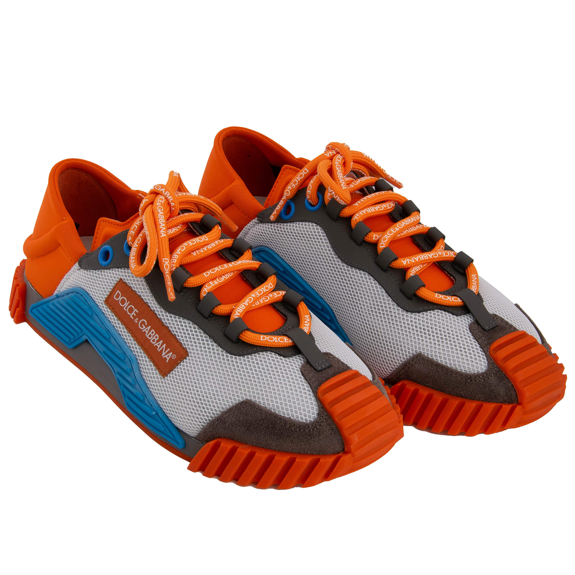 DG Logo Low-Top Men Sneaker Shoes NS1 Orange Gray 41 UK 7 US 8