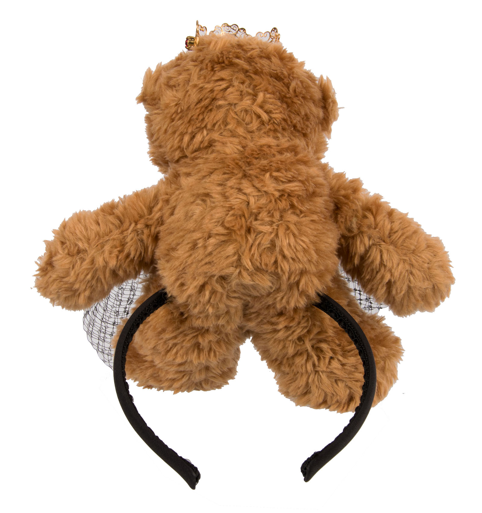 Bär Spielzeug Haarreif mit Spitze Schleife, filigrane Krone und Kristallen in Gold und Braun von DOLCE & GABBANA