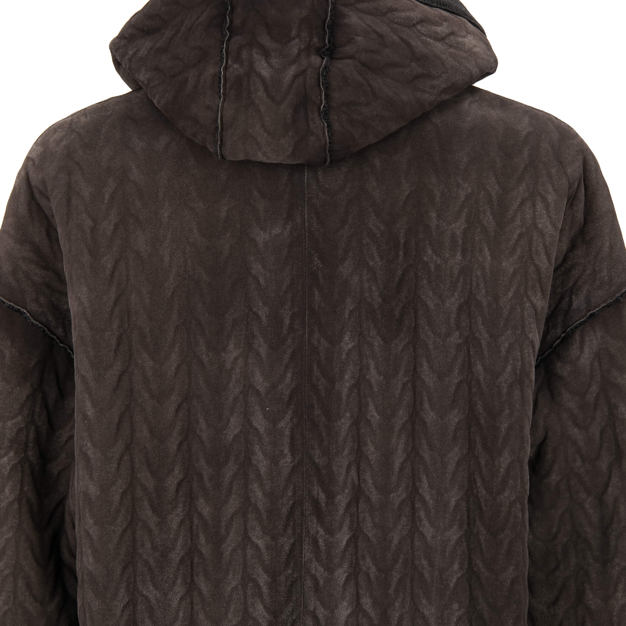 Warmer Oversize Hoodie Sweater / Pullover aus Lammleder mit Futter aus Wolle und Details aus Strick  von DOLCE & GABBANA