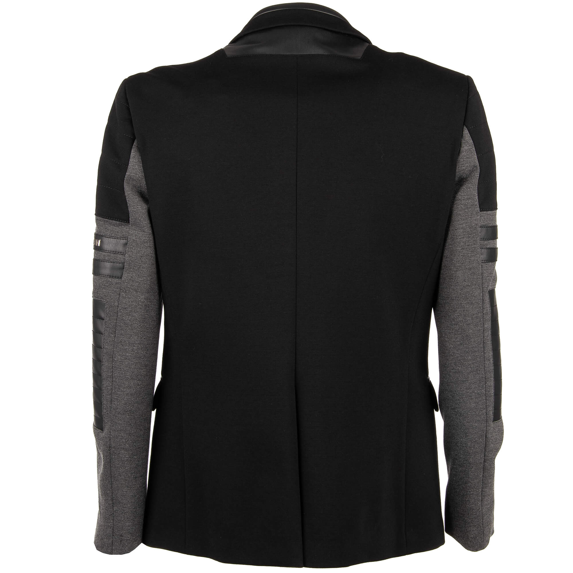 Jacket / Blazer PLACE made of woven fabric with leather details, zips, logo and contrasting jersey inserts by PHILIPP PLEIN