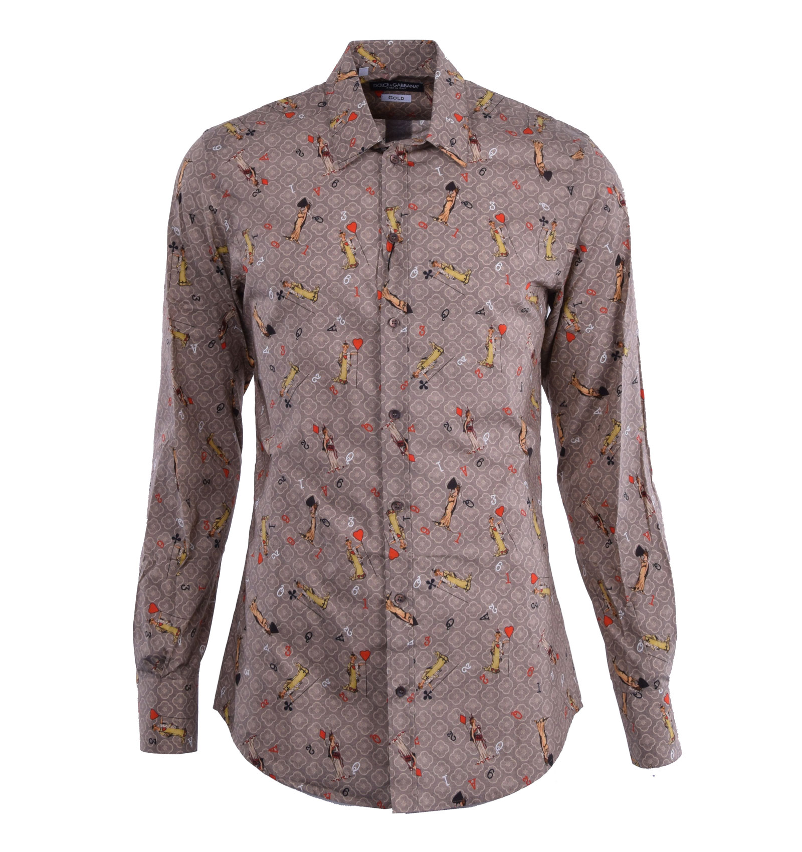 Tarot Printed Cotton Shirt GOLD Beige