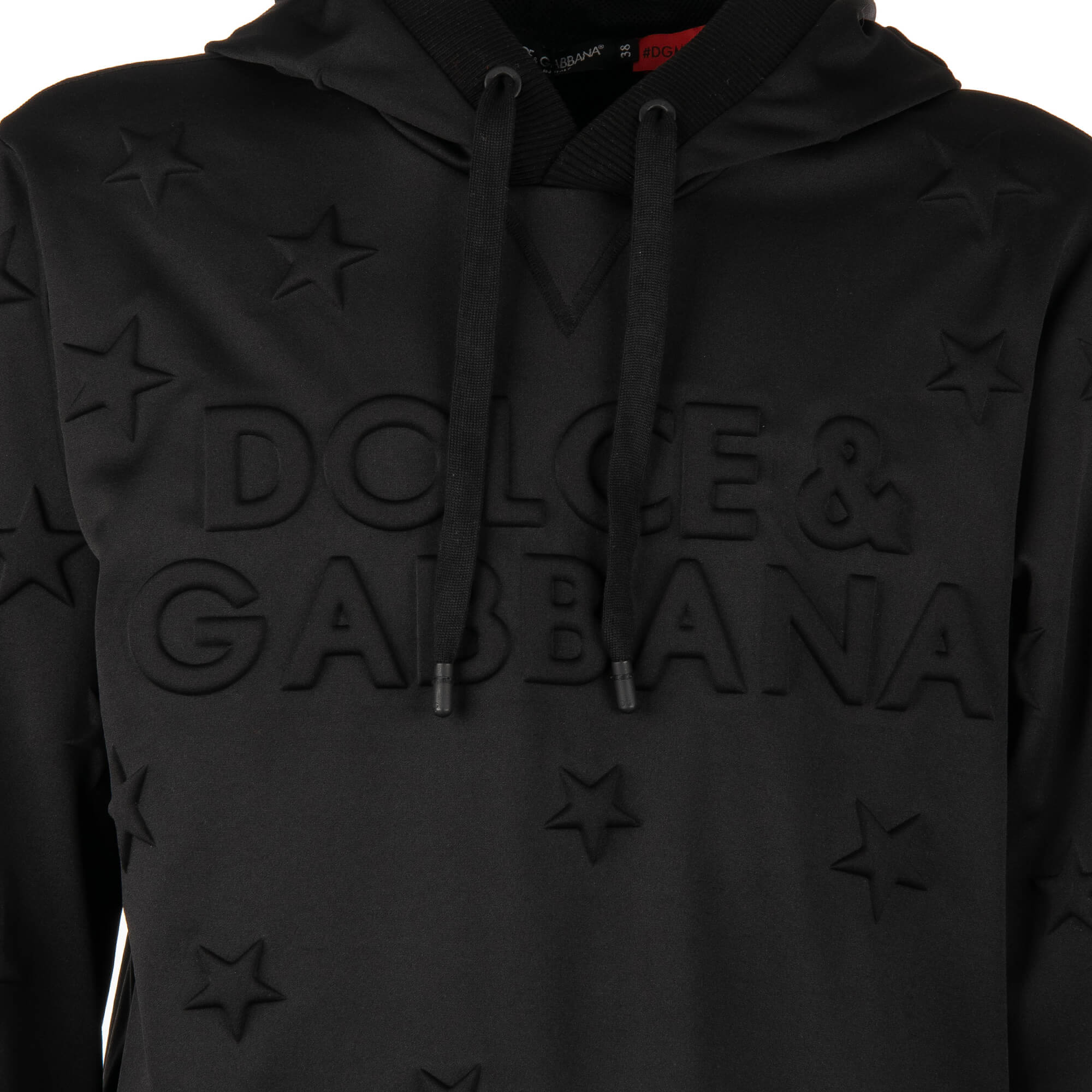Oversize Hoodie Pullover mit Sternen und großem Logo Textur von DOLCE & GABBANA