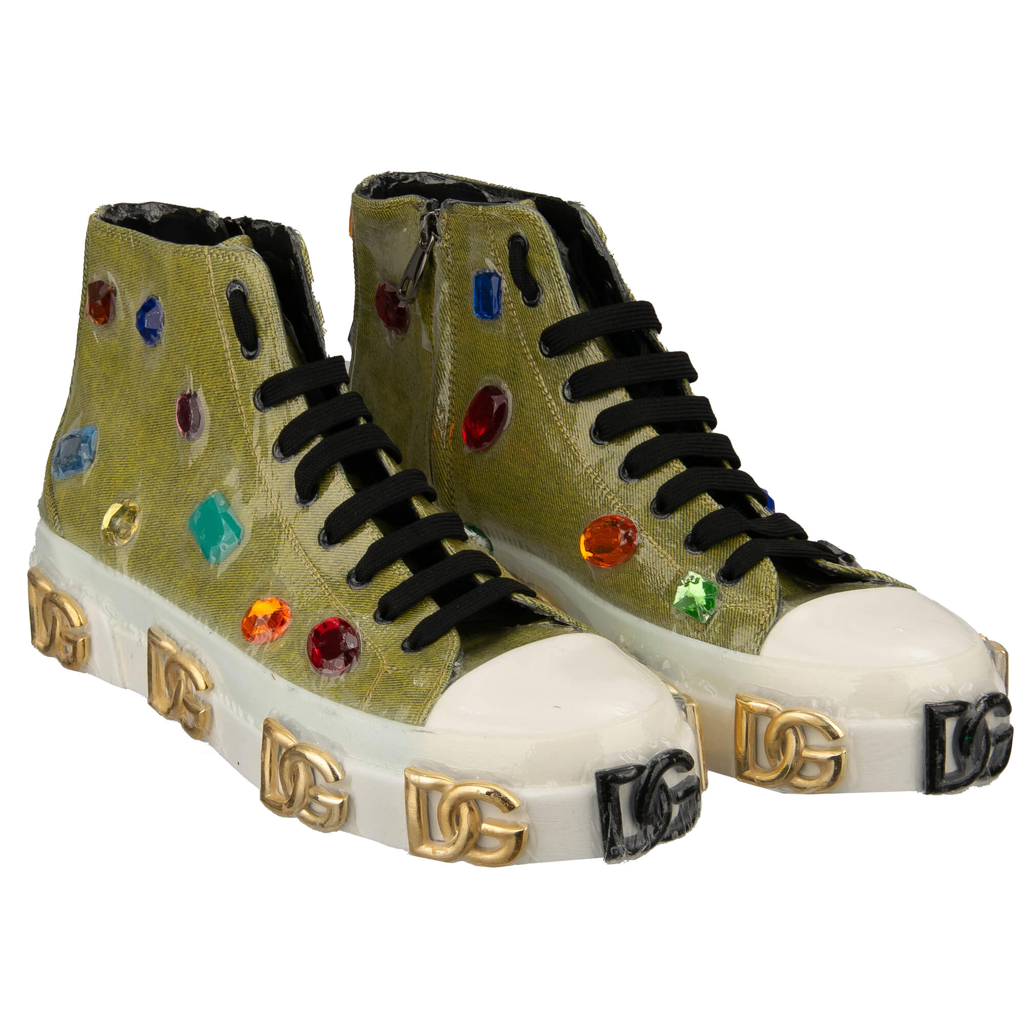 DG Logo Men Crystal High Top Sneaker PORTOFINO 44 UK 10 US 11