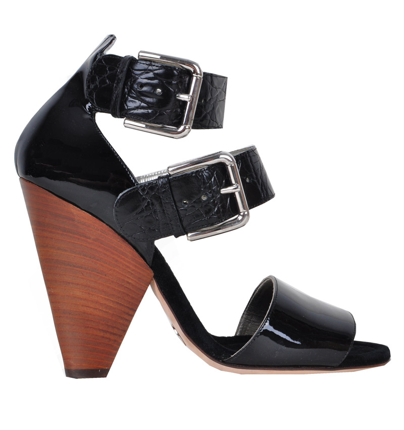 Crocodile Leather Sandals Black