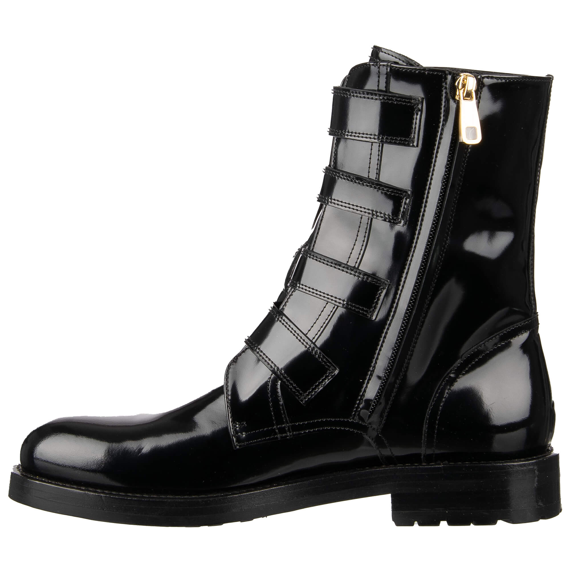 Stiefel / Boots BOY BIKER mit Kristallen Schnallen in Schwarz von DOLCE & GABBANA