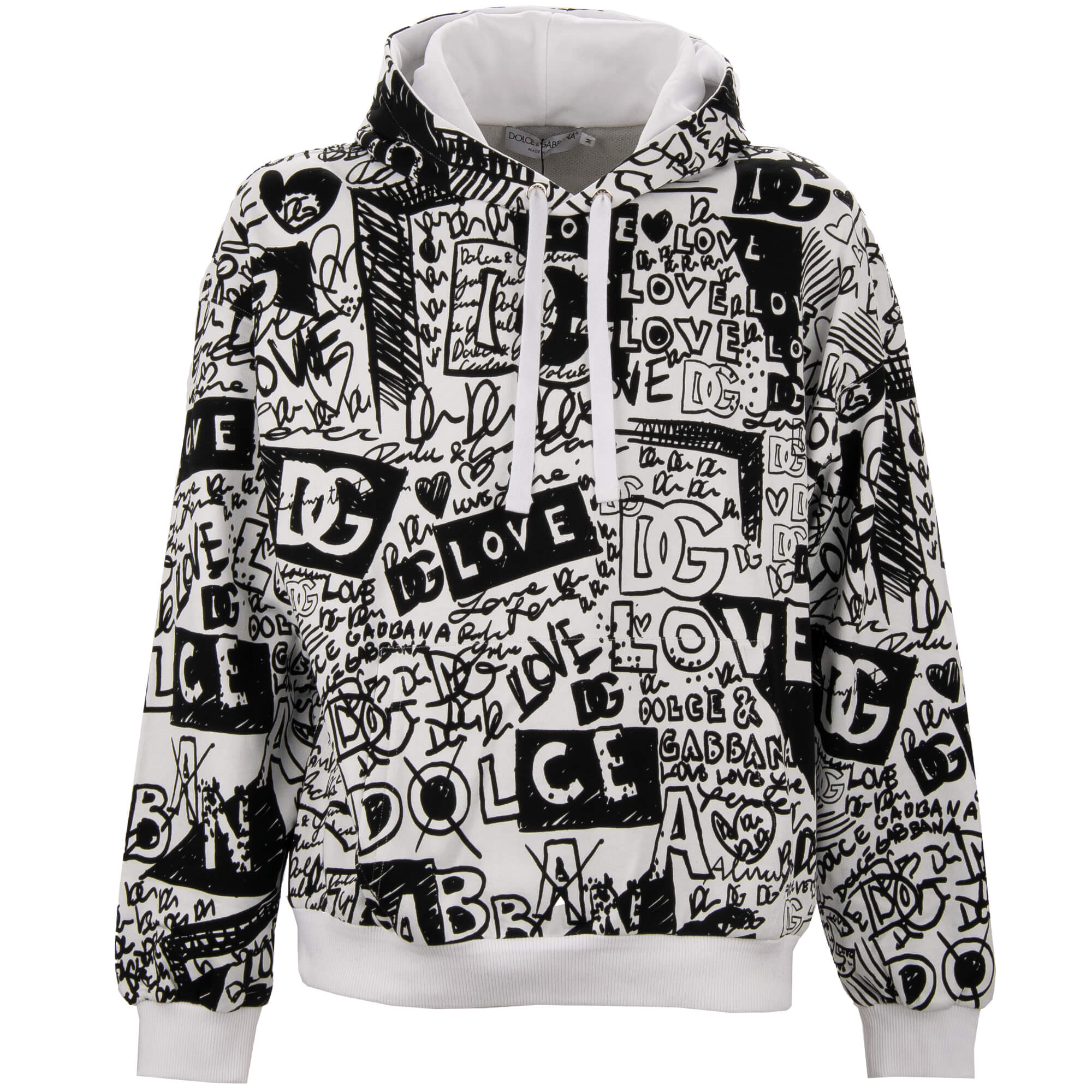 DG Graffiti Love Logo Sweater Sweatshirt Hoody White Black