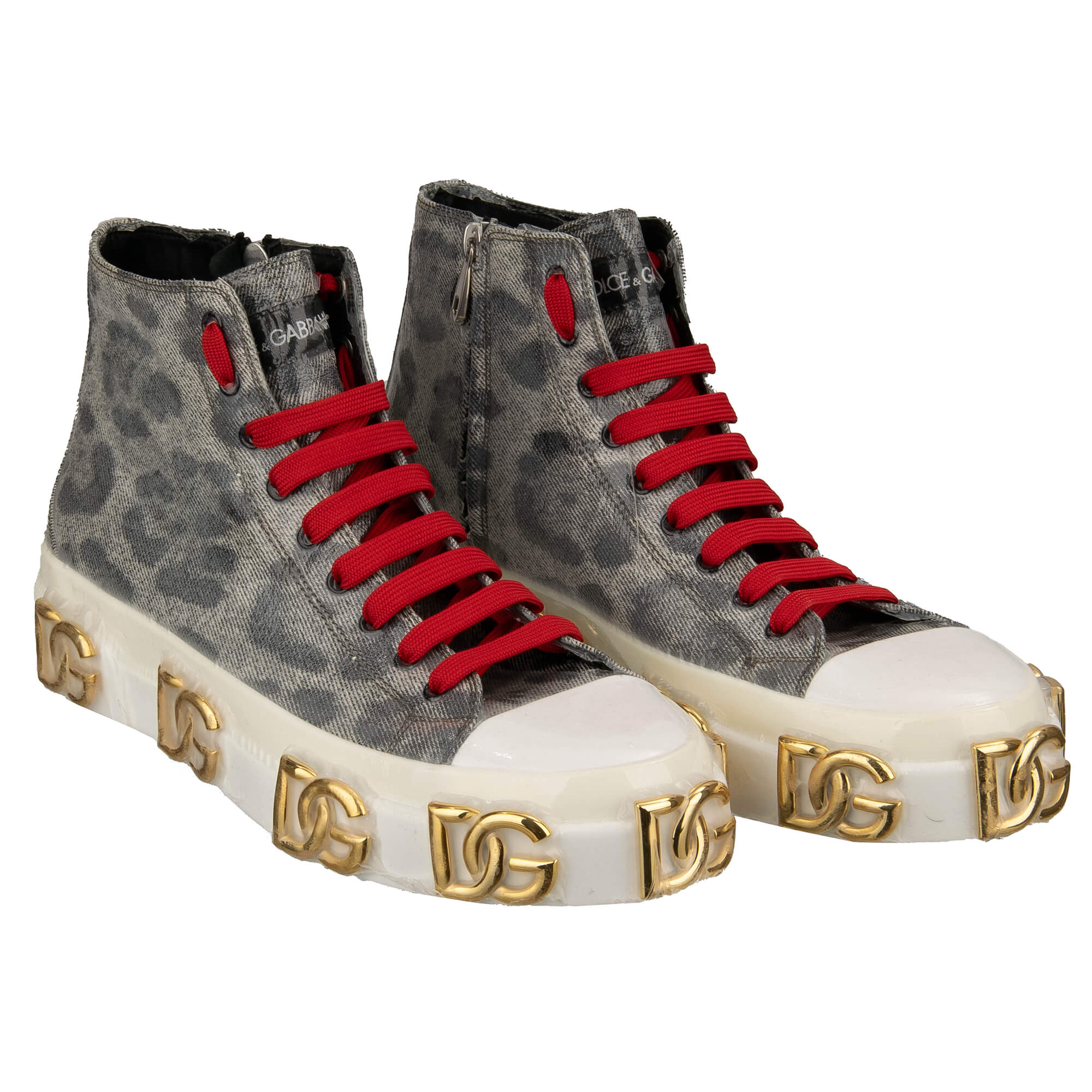 DG Logo Leopard Herren High-Top Sneaker PORTOFINO 44 UK 10 US 11 