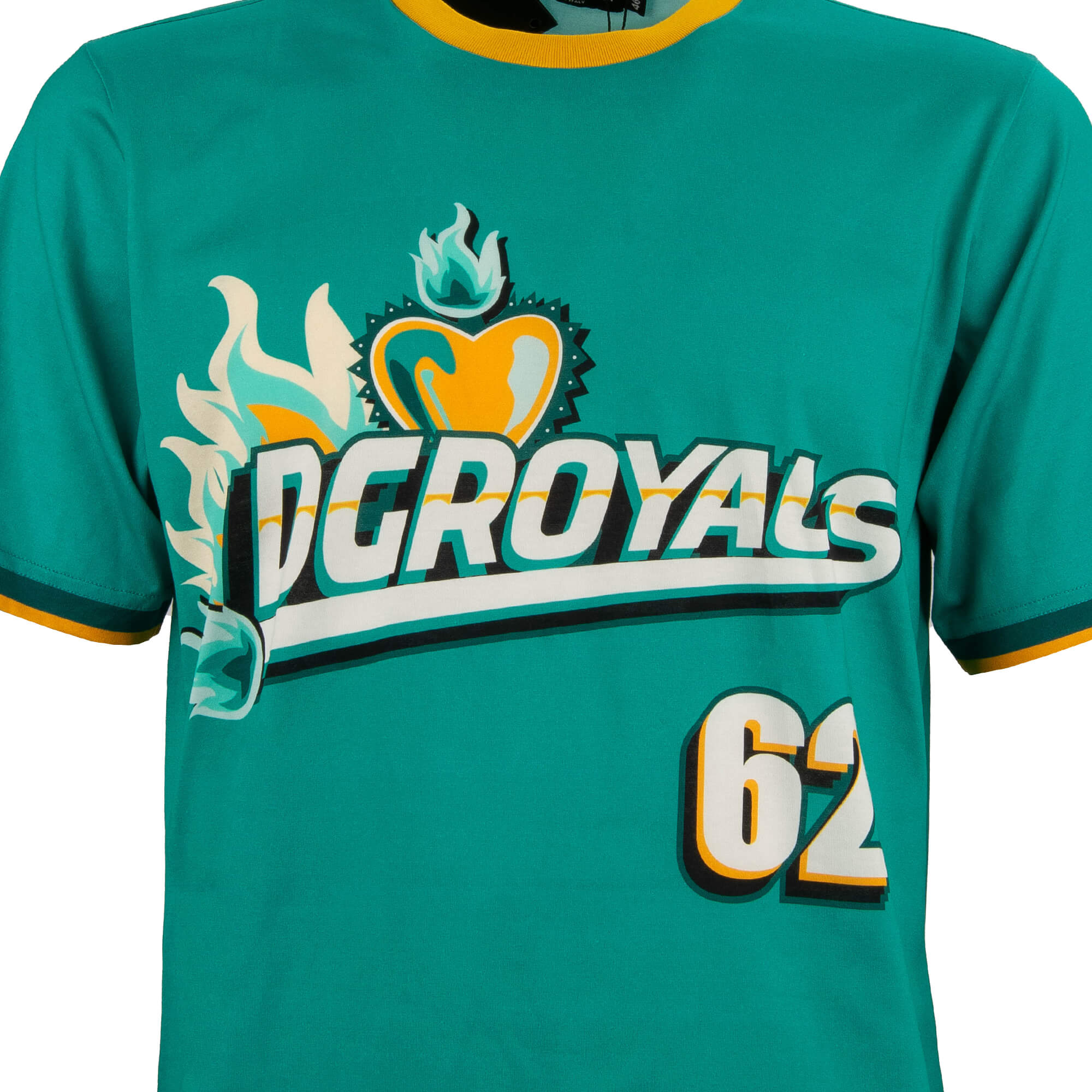 Baumwolle T-Shirt mit Royals, Herz, 62 und Logo Print in Blau von DOLCE & GABBANA