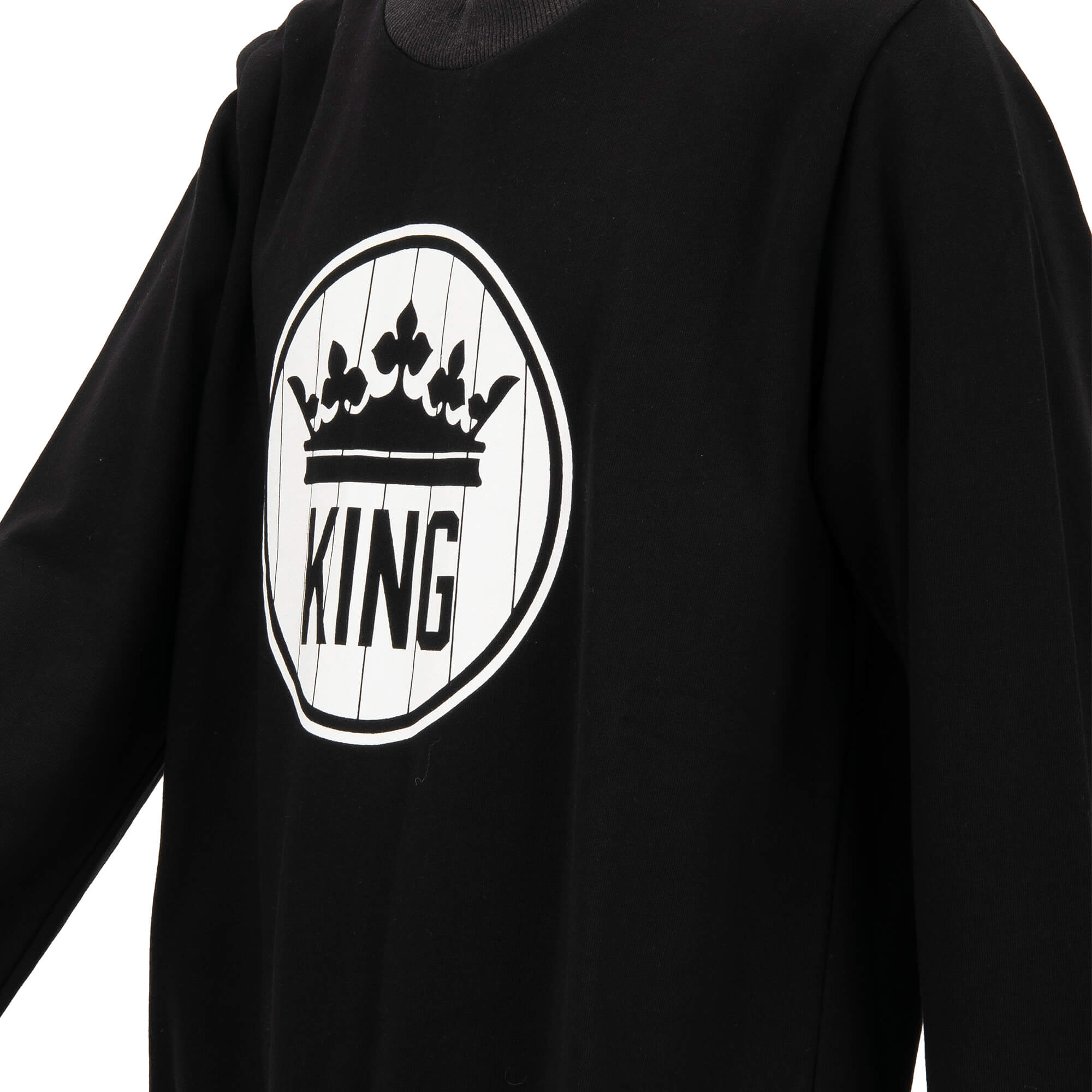 Cotton Sweater KING with Crown Print Black White 52 11567