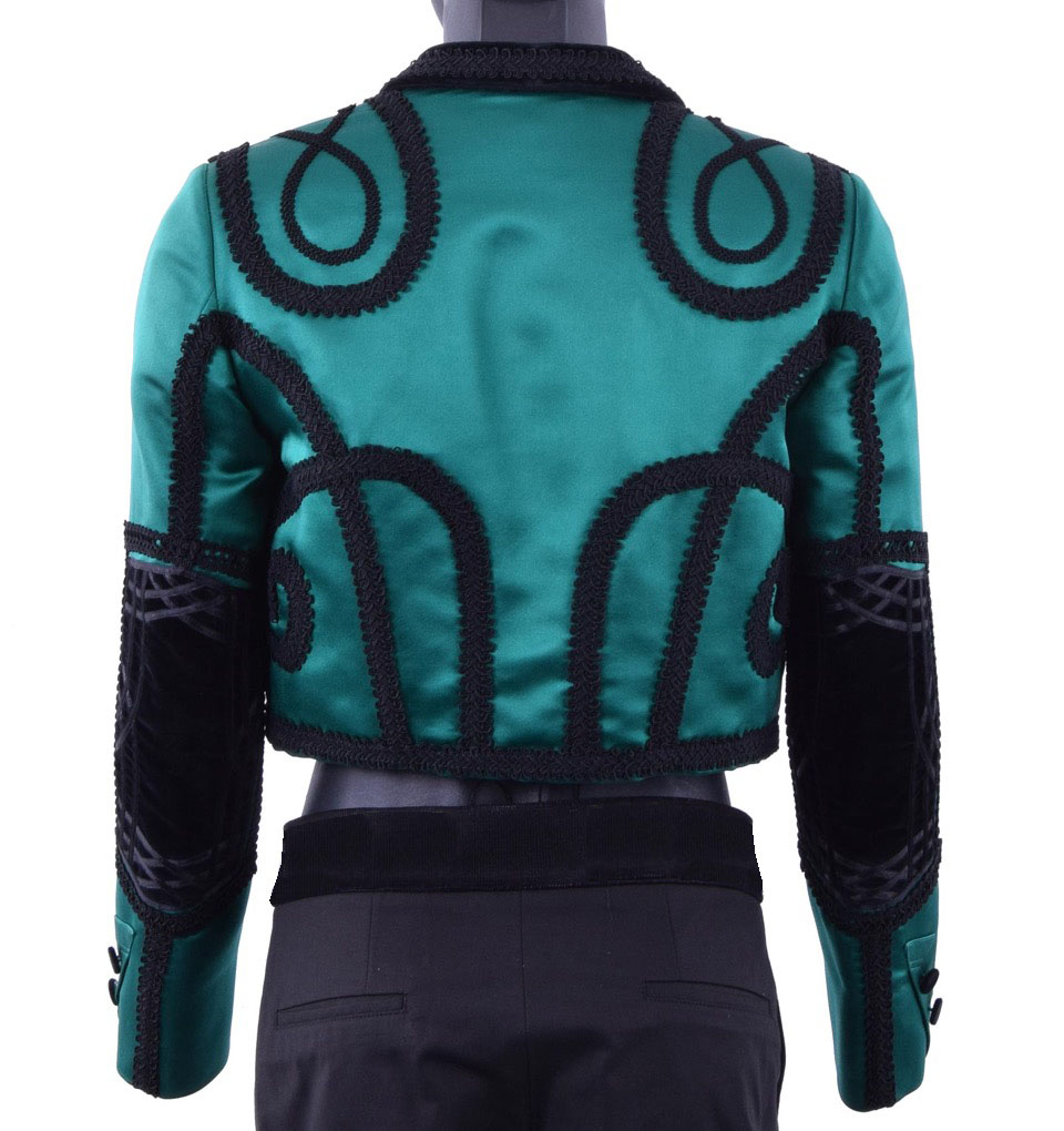 Kurze bestickte Jacke mit Weste aus Samt & Seide im spanischen Torero-Stil von DOLCE & GABBANA