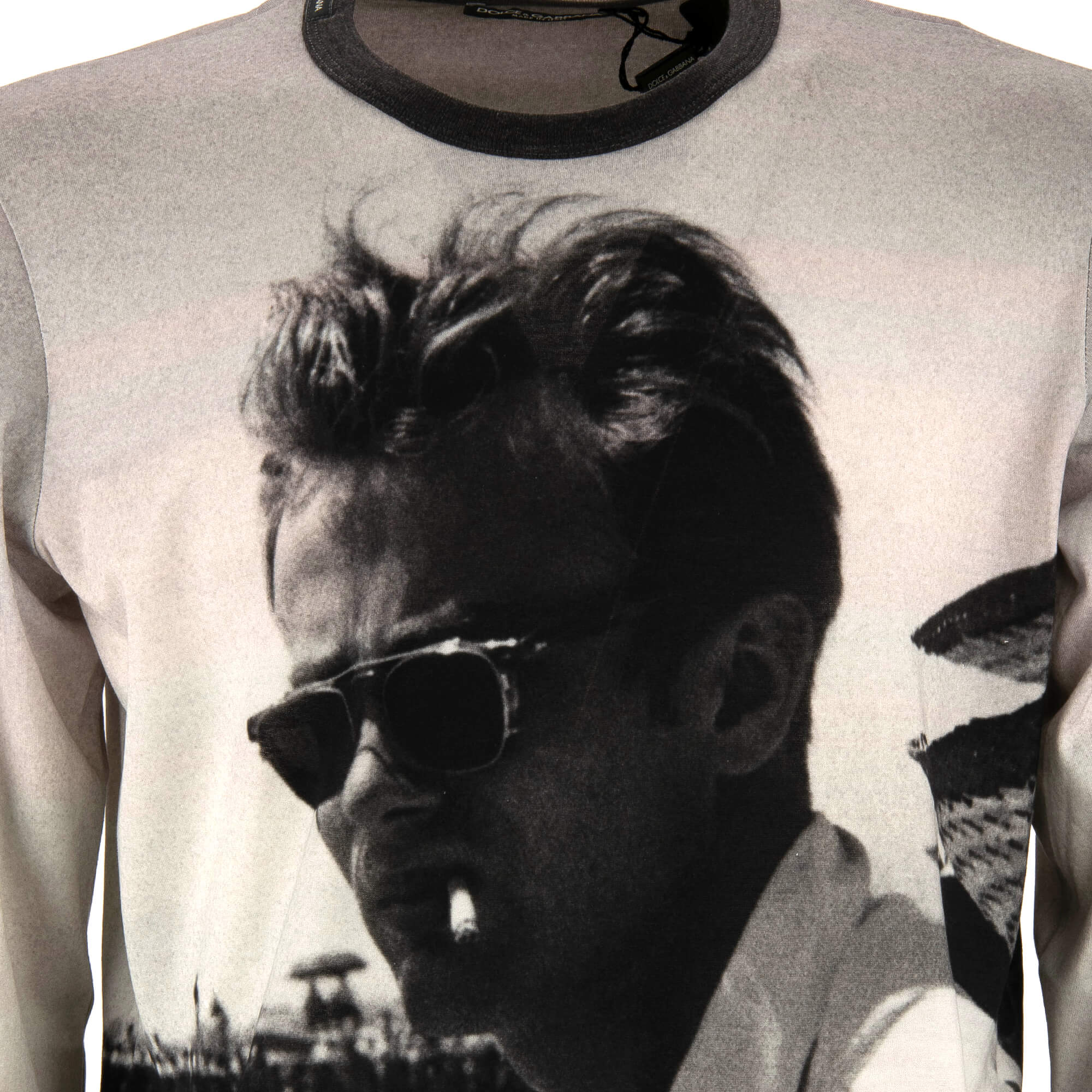 James Dean DG Logo Patch Longsleeve Sweatshirt Shirt Gray Black | 48