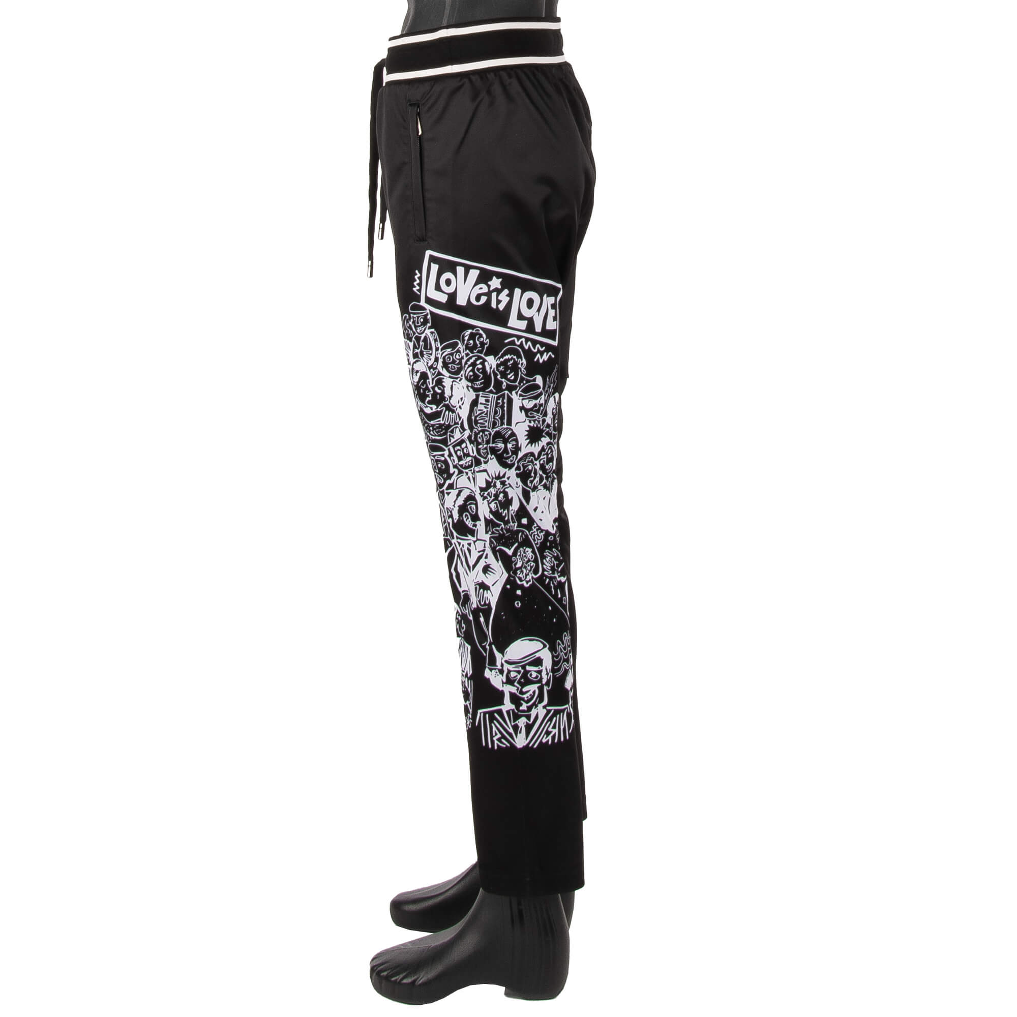 Jogger Hose mit Logo Sticker, Fotografie, Sacred Heart und DNA Evolution Prints, Taschen mit Reißverschluss und elastischer Taille von DOLCE & GABBANA 
