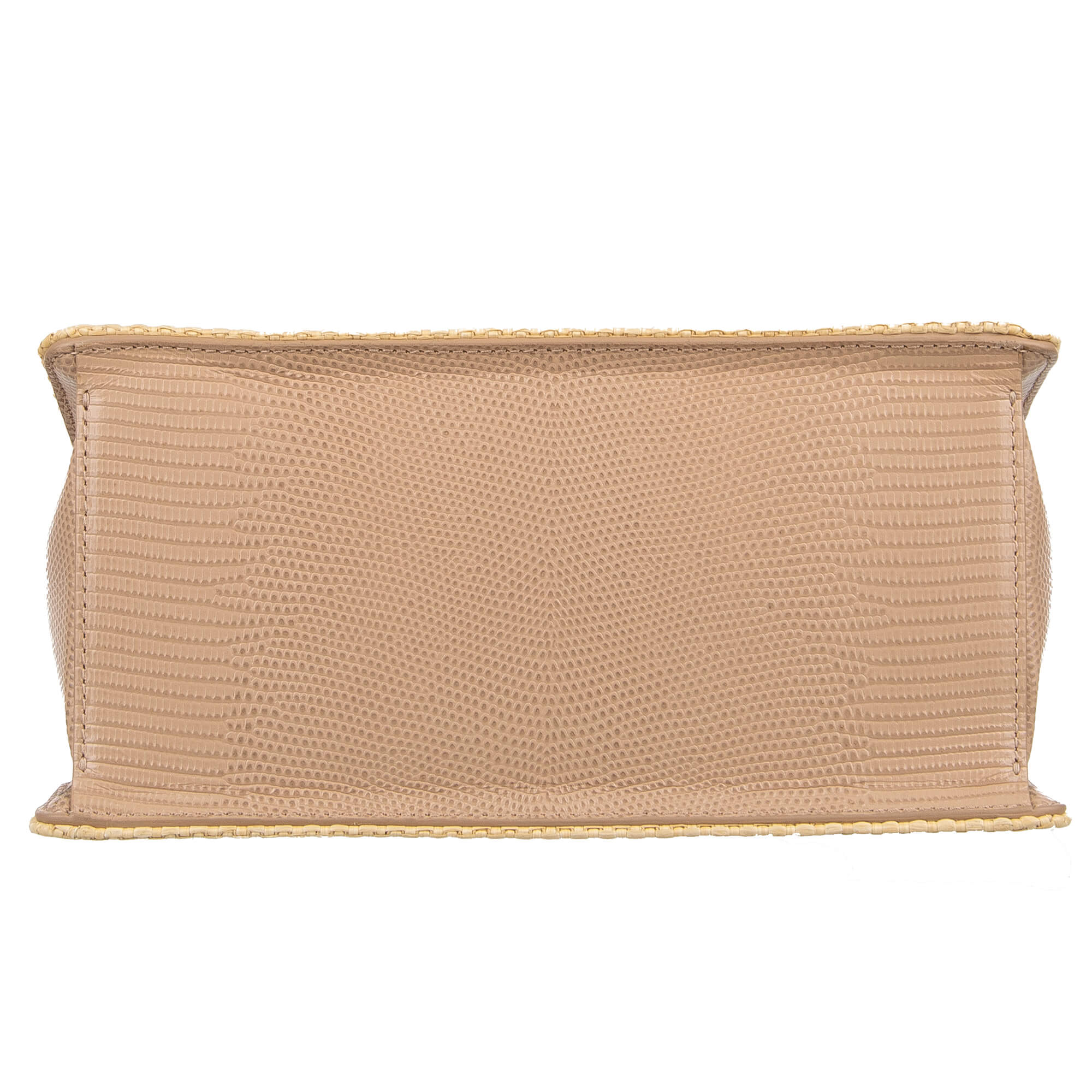 Handtasche / Schultertasche WELCOME Medium aus gewebter Raffia und Leder mit Iguana Textur mit Blumen Stickerei und Kristallen von DOLCE & GABBANA