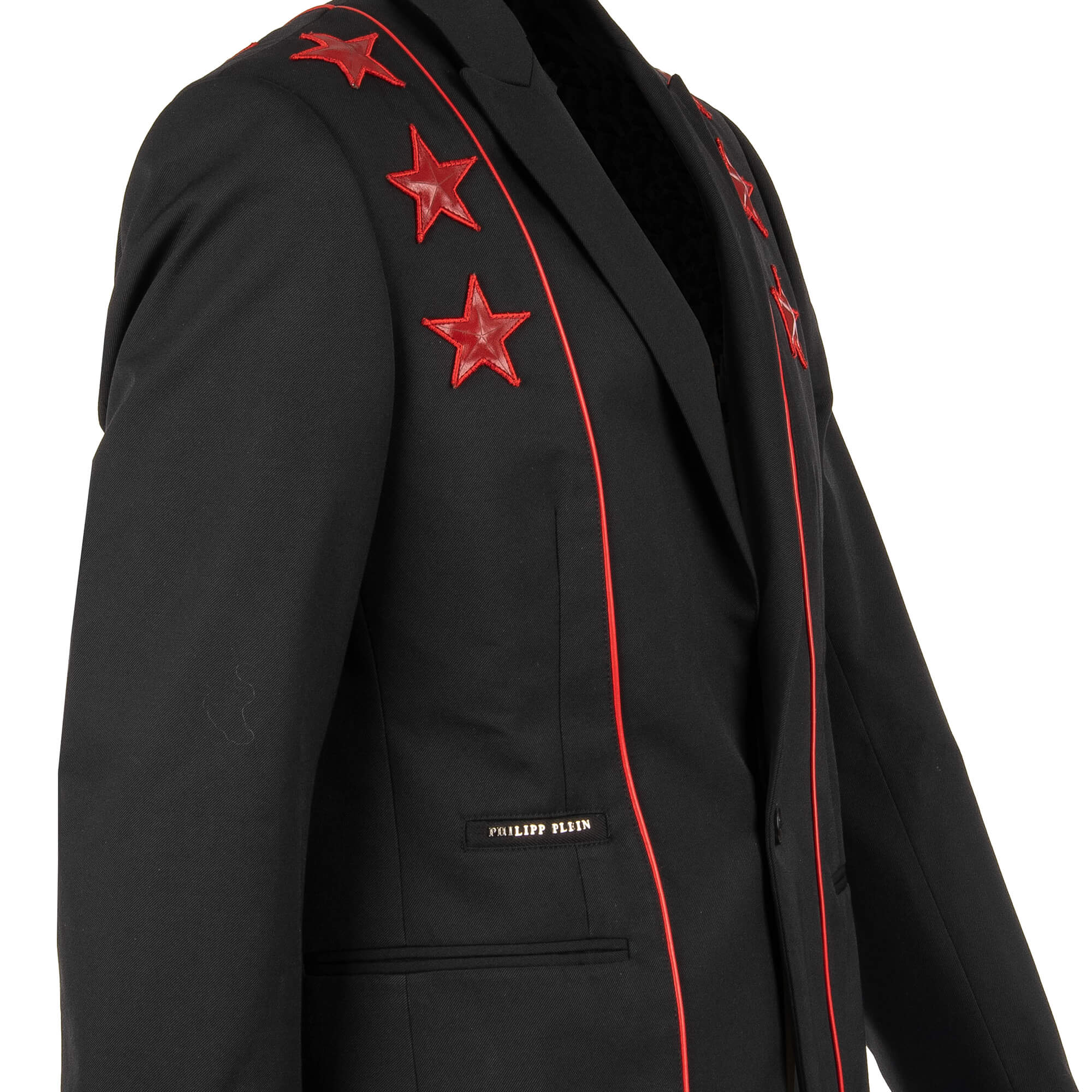 Cotton Blazer BOSSY with contrast stripes, stars and logo by PHILIPP PLEIN