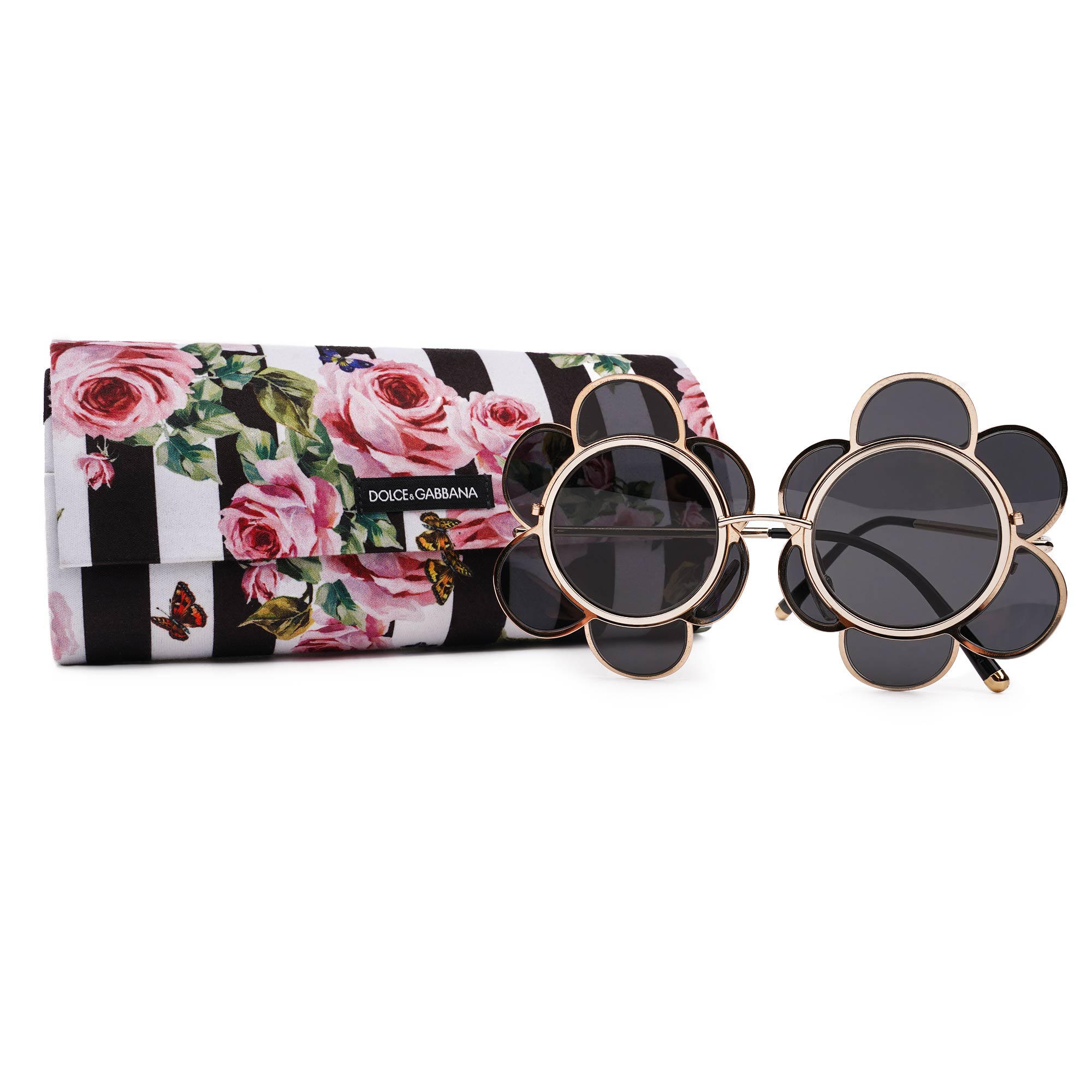 Special Edition Flower Formed Sunglasses DG2201 Black Gold display picture 1