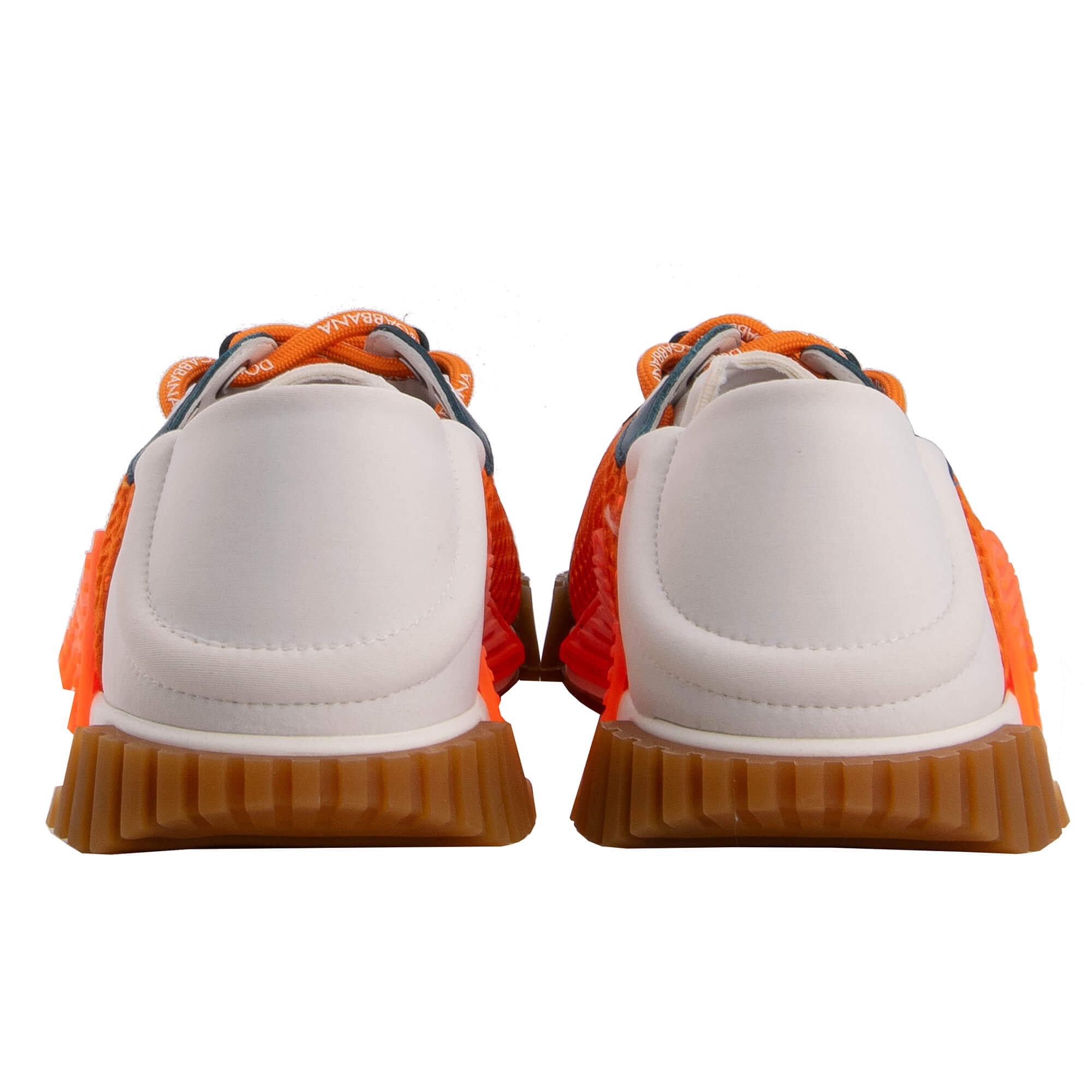 Leather and nylon Low-Top Men Sneaker NS1 with DG logo lace in orange, blue and gray by DOLCE & GABBANA