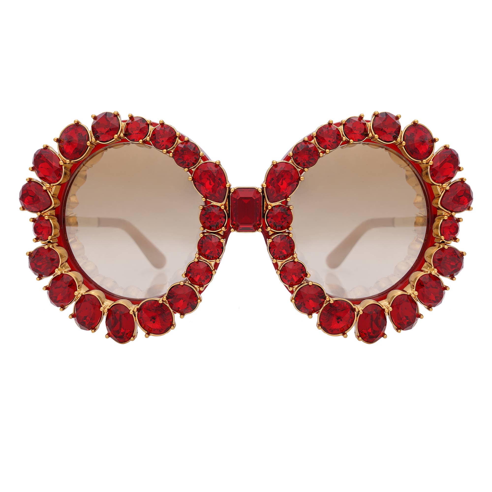 Limited Edition Crystals Oversize Sunglasses DG4291 Gold Red