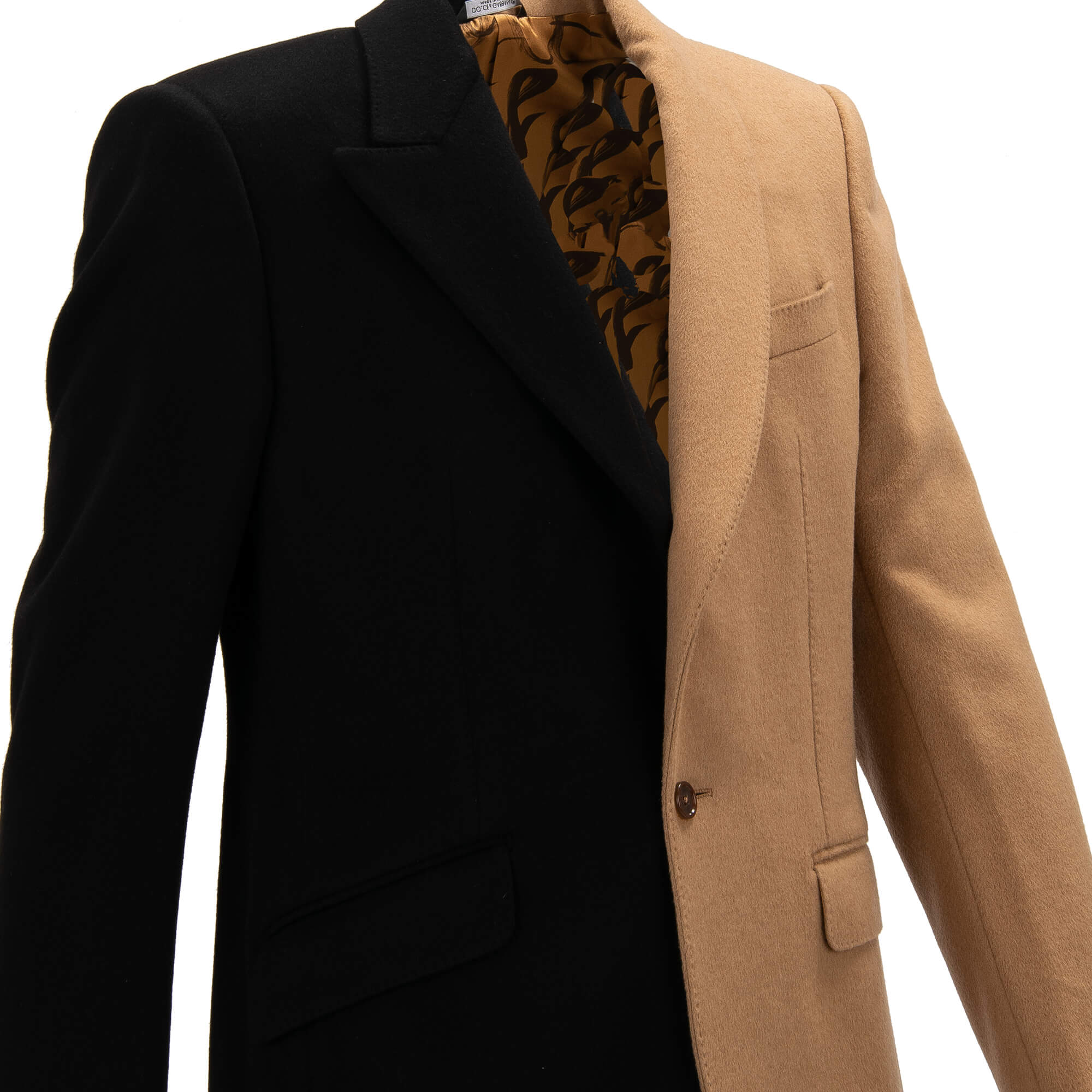 2 in 1 Blazer / Jacke SICILIA aus Kaschmir mit zwei Jacken Patchwork Design und Schal- / spitzem Revers von DOLCE & GABBANA