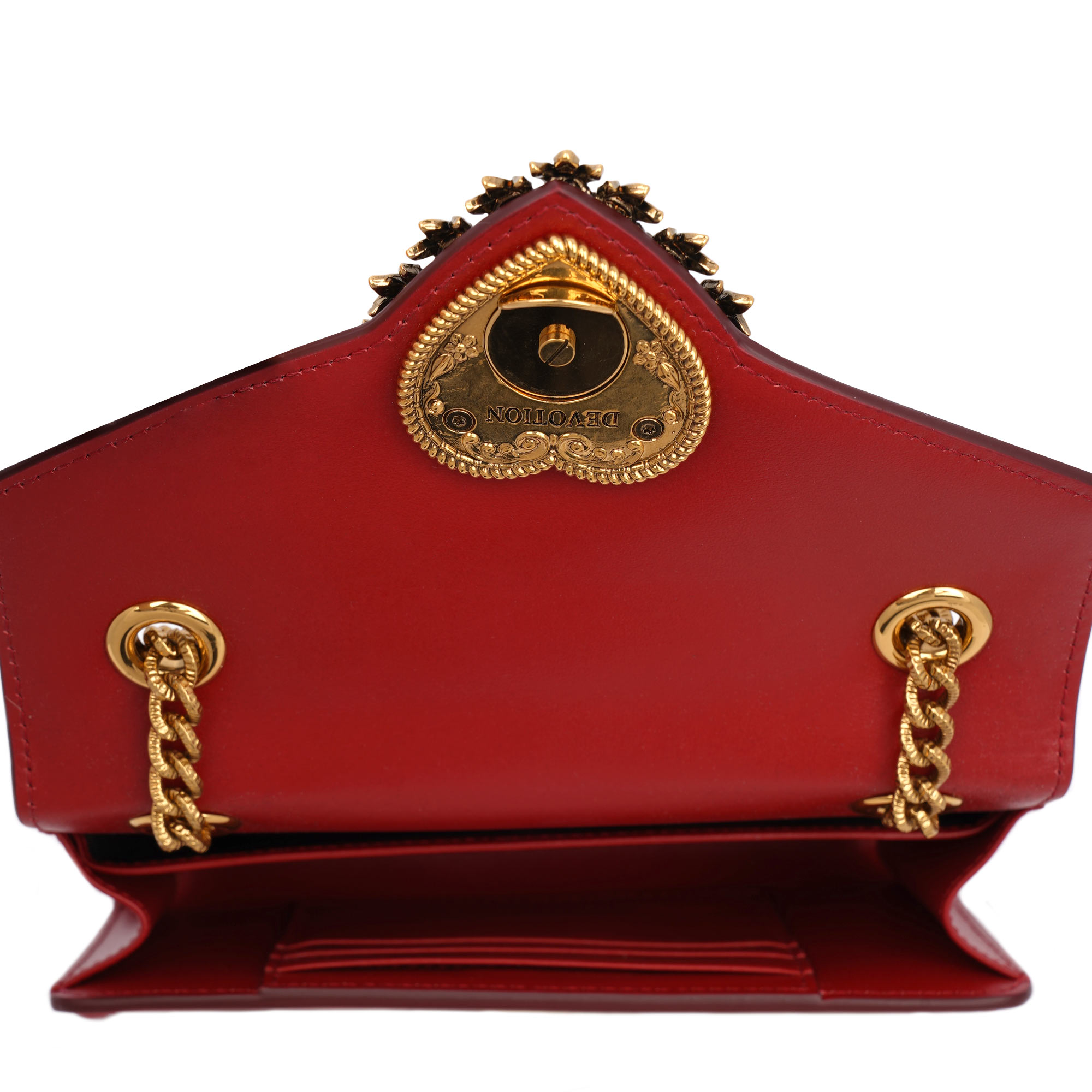 Kleine Crossbody Tasche / Clutch DEVOTION aus Kalbsleder mit DG Perlen Herz Logo und Kettenriemen von DOLCE & GABBANA