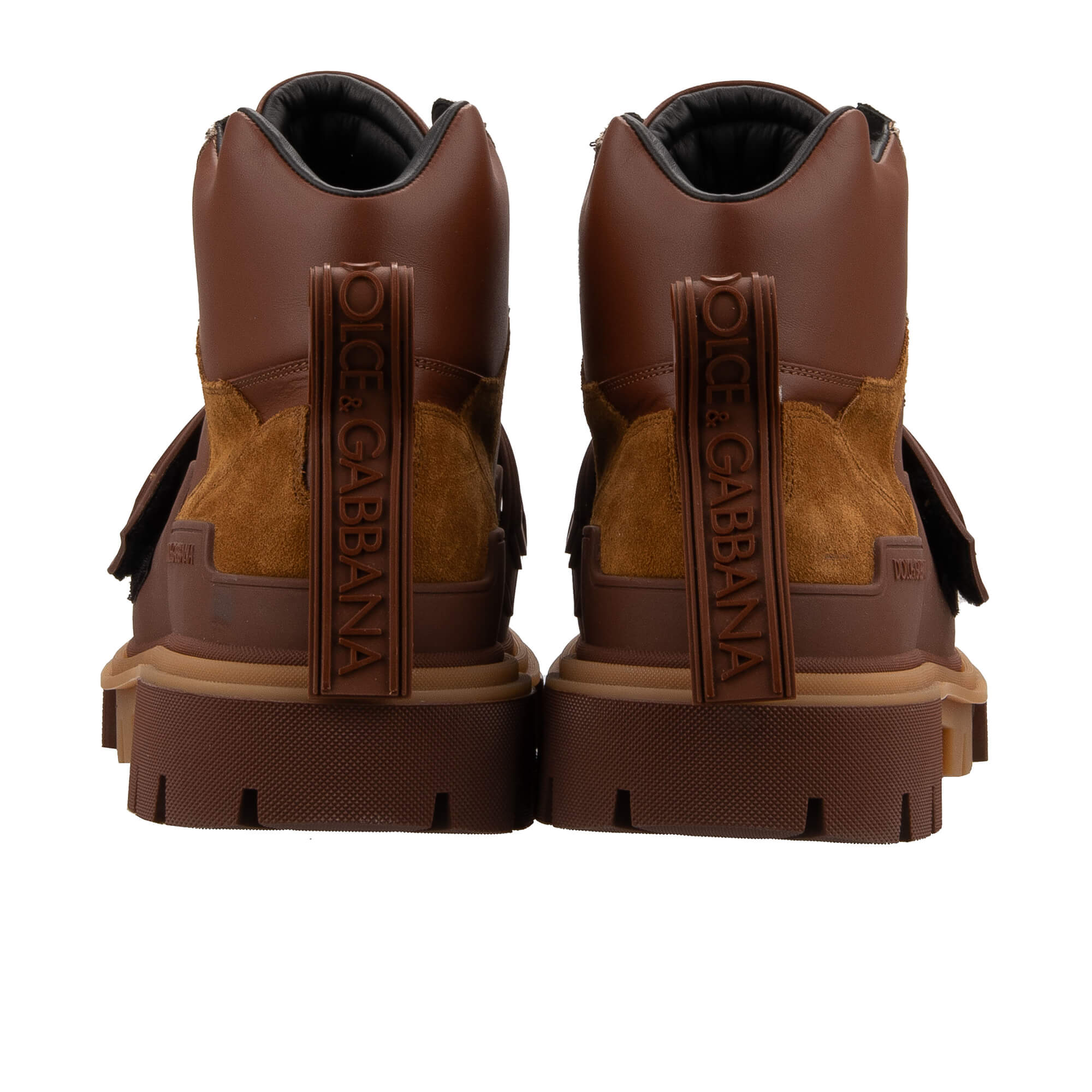 Trekking Stil Stiefeletten mit DG Logo in Braun von DOLCE & GABBANA