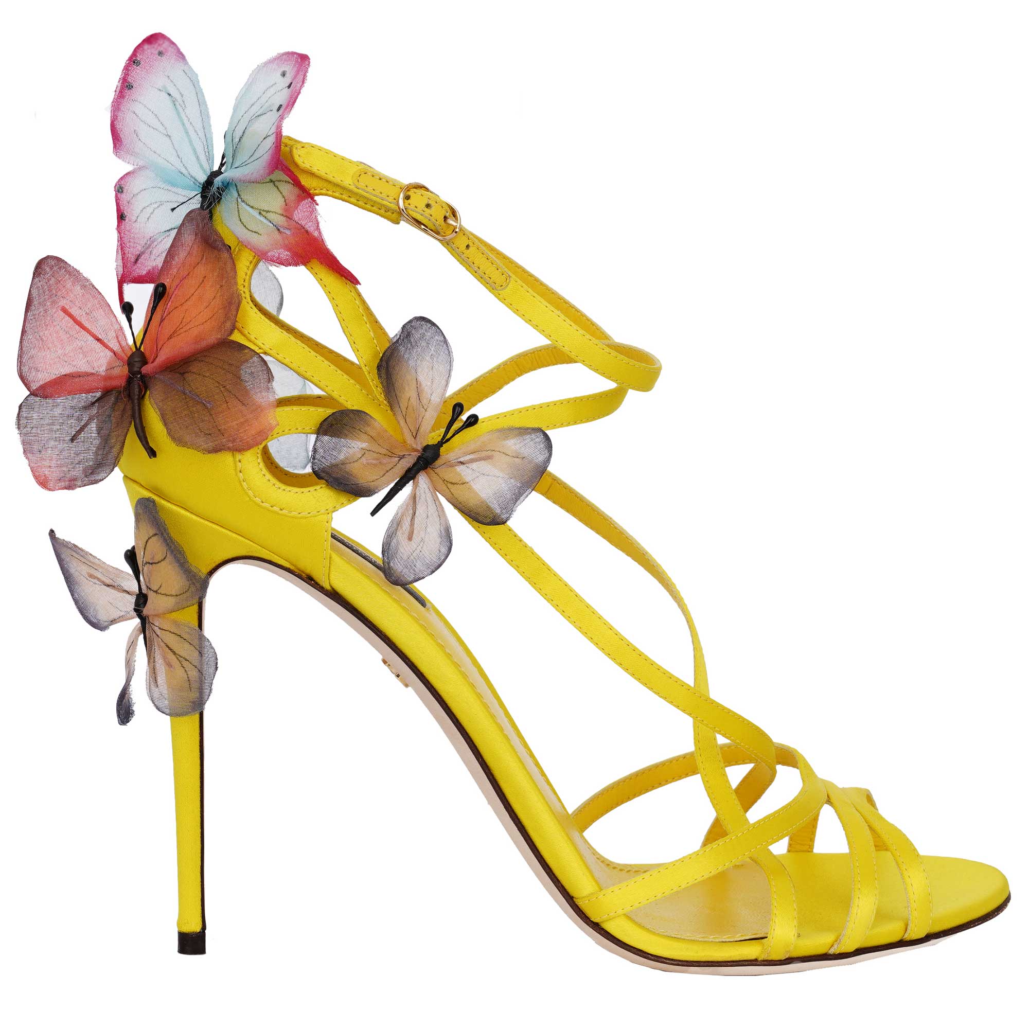 Schmetterling Seide Riemchen Pumps Sandalen KEIRA Gelb 40 US 10