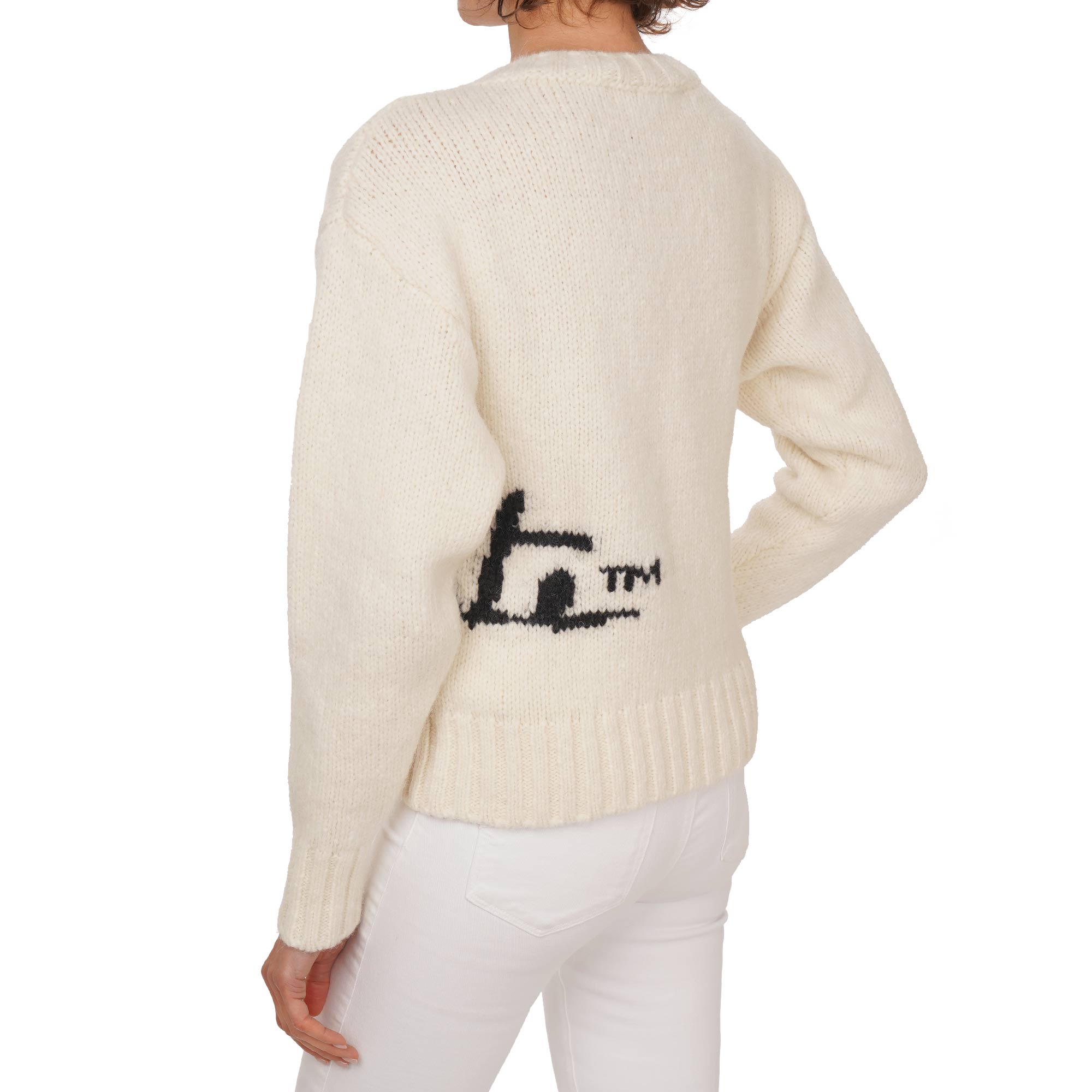 Wolle Mischung Sweater / Pullover mit Logo in Weiß und Schwarz von OFF-WHITE c/o Virgil Abloh
