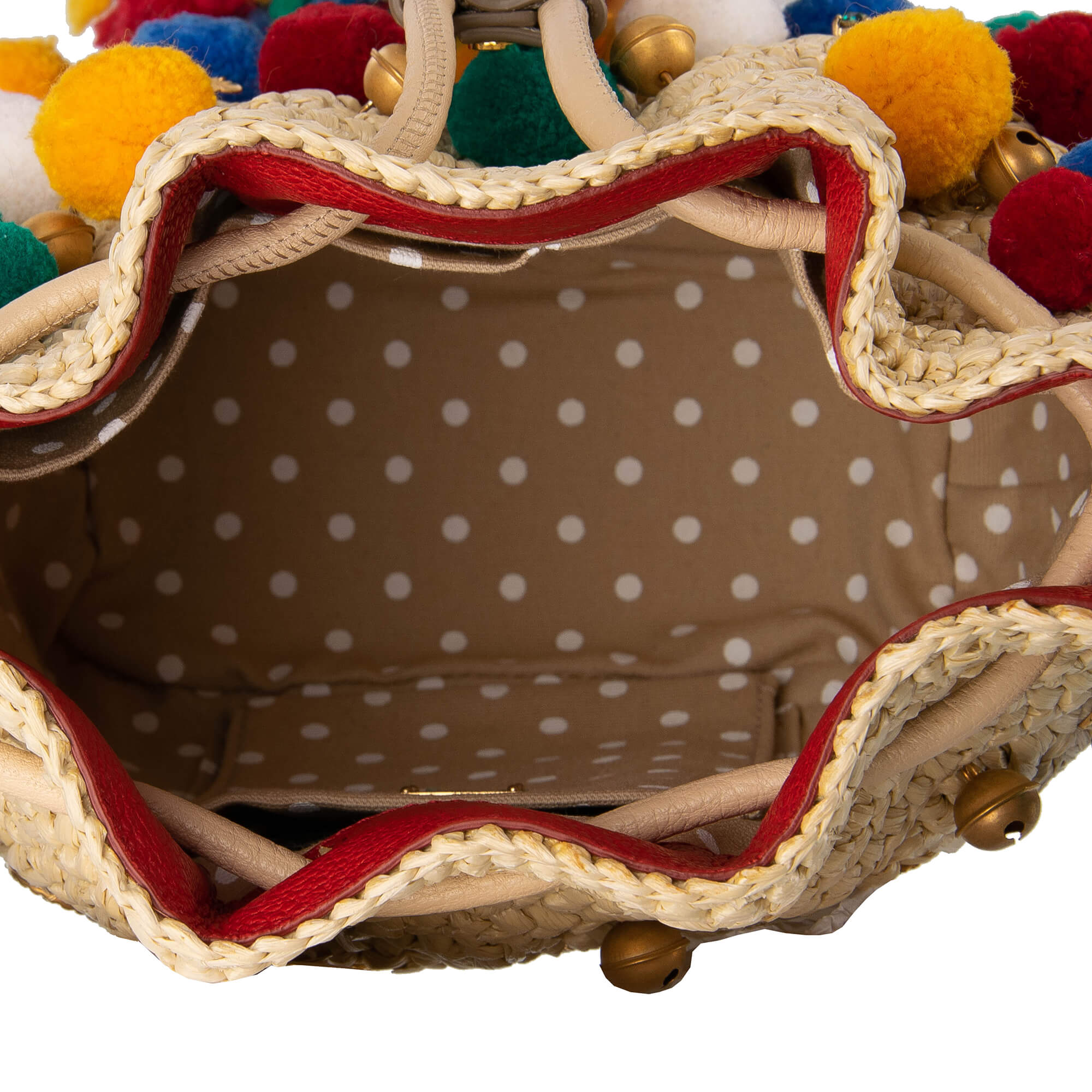 Beutel Hobo Tasche / Schultertasche CLAUDIA im Sizilianischem Stil aus Stroh und Schlangenleder mit Bommeln, Sing Song Glocken und Kristallen von DOLCE & GABBANA