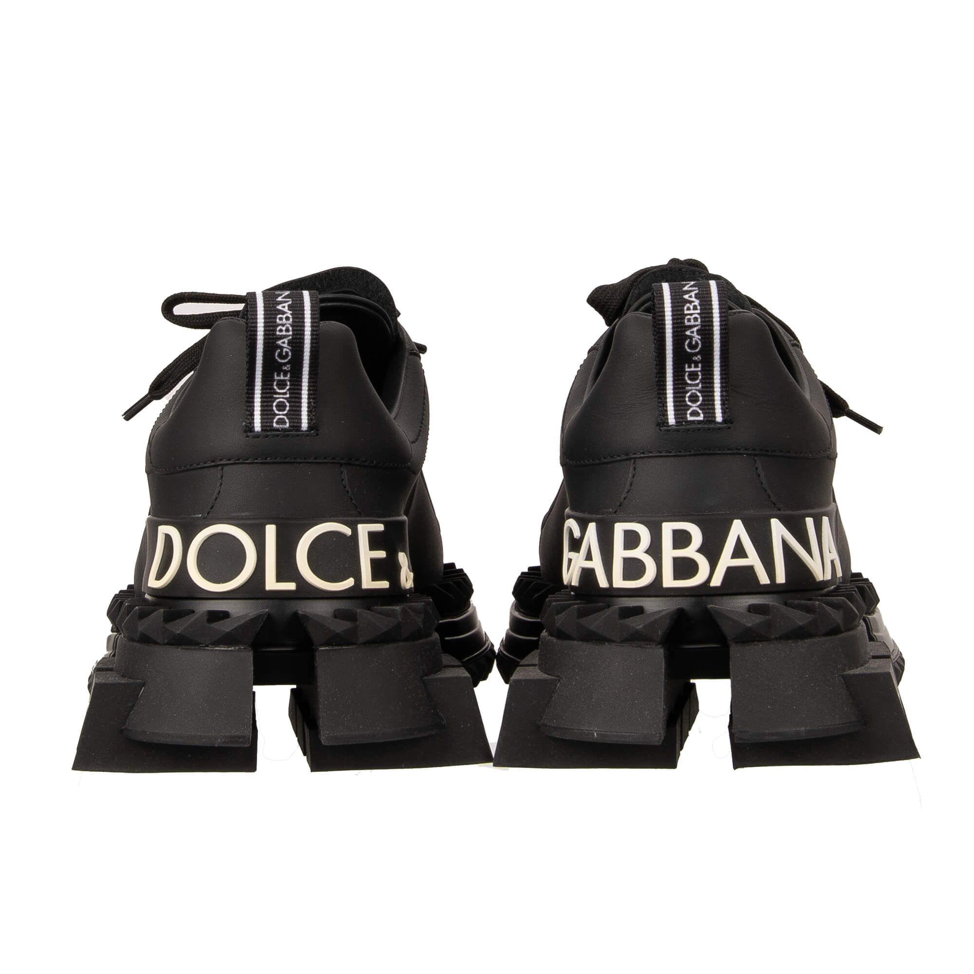 Plateau Sneaker SUPER QUEEN mit DG Logo in Black and White von DOLCE & GABBANA