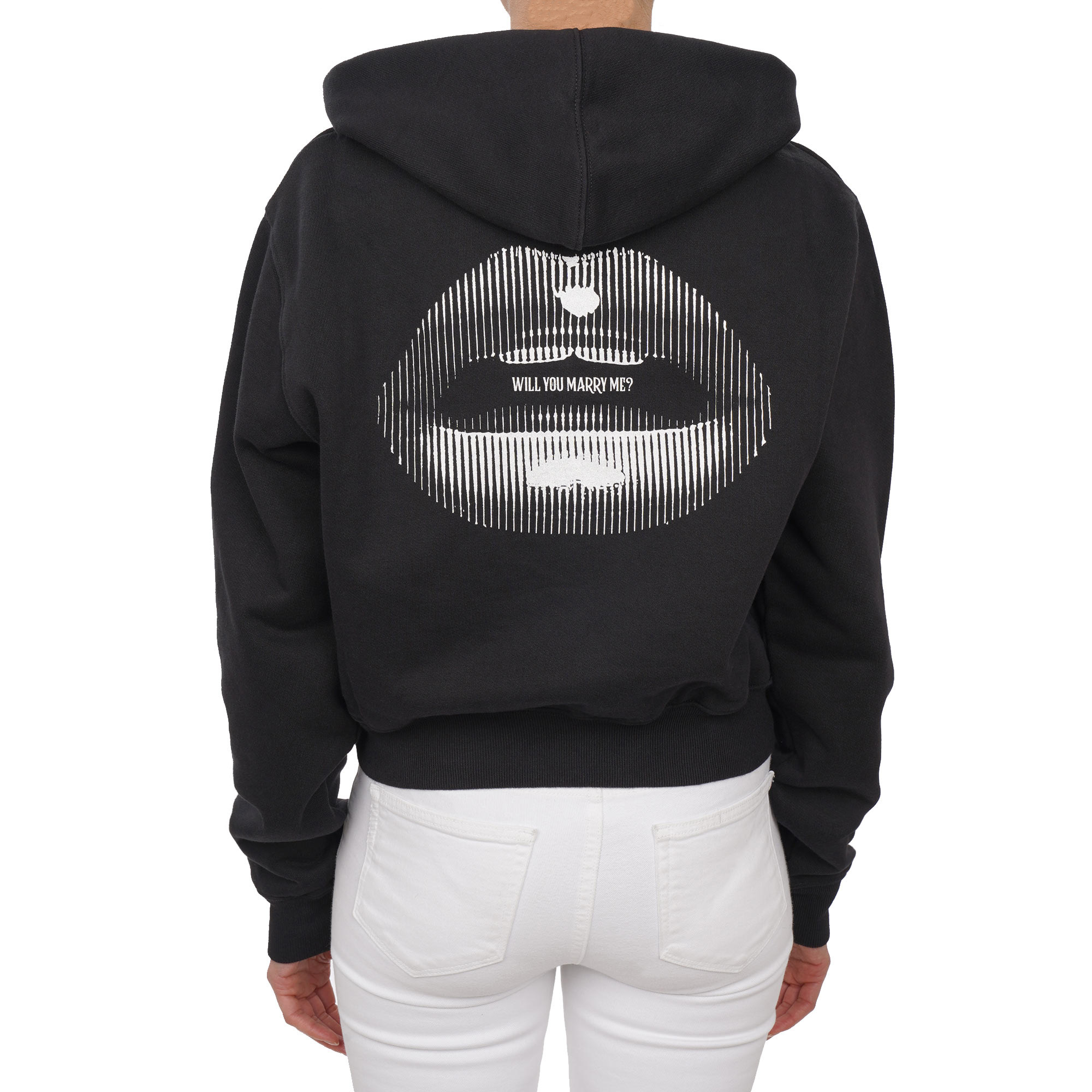 Virgil Abloh Oversize Logo Marry Me Lips Sweater Sweatshirt Black