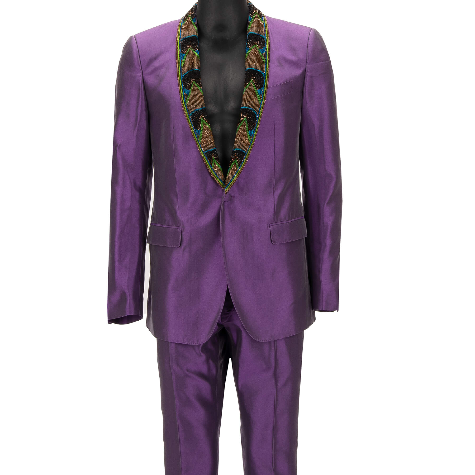 Pearl Embroidery Silk Suit Jacket MARTINI Purple 48 38 M