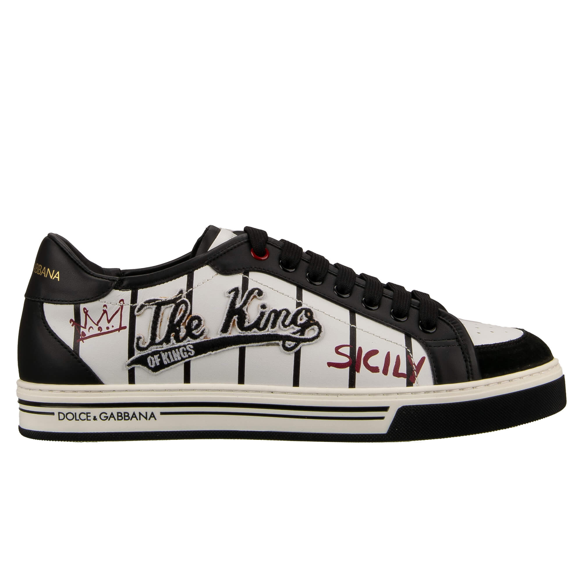 DG Logo King Patch Low-Top Sneaker ROMA White Black 43.5 US 10.5
