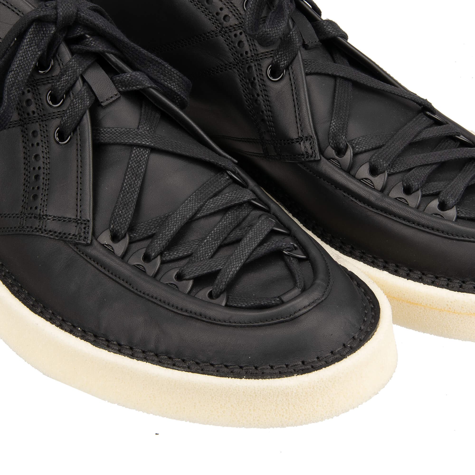 Leder High-Top Sneaker Boots AGRIGENTO mit Schnürsenkel in Schwarz von DOLCE & GABBANA