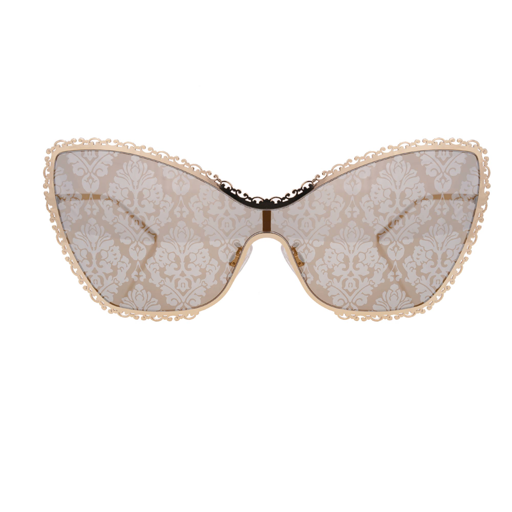 Cat Eye Filigrane Sonnenbrille DG 2240 mit Spitze Print in Gold von DOLCE & GABBANA