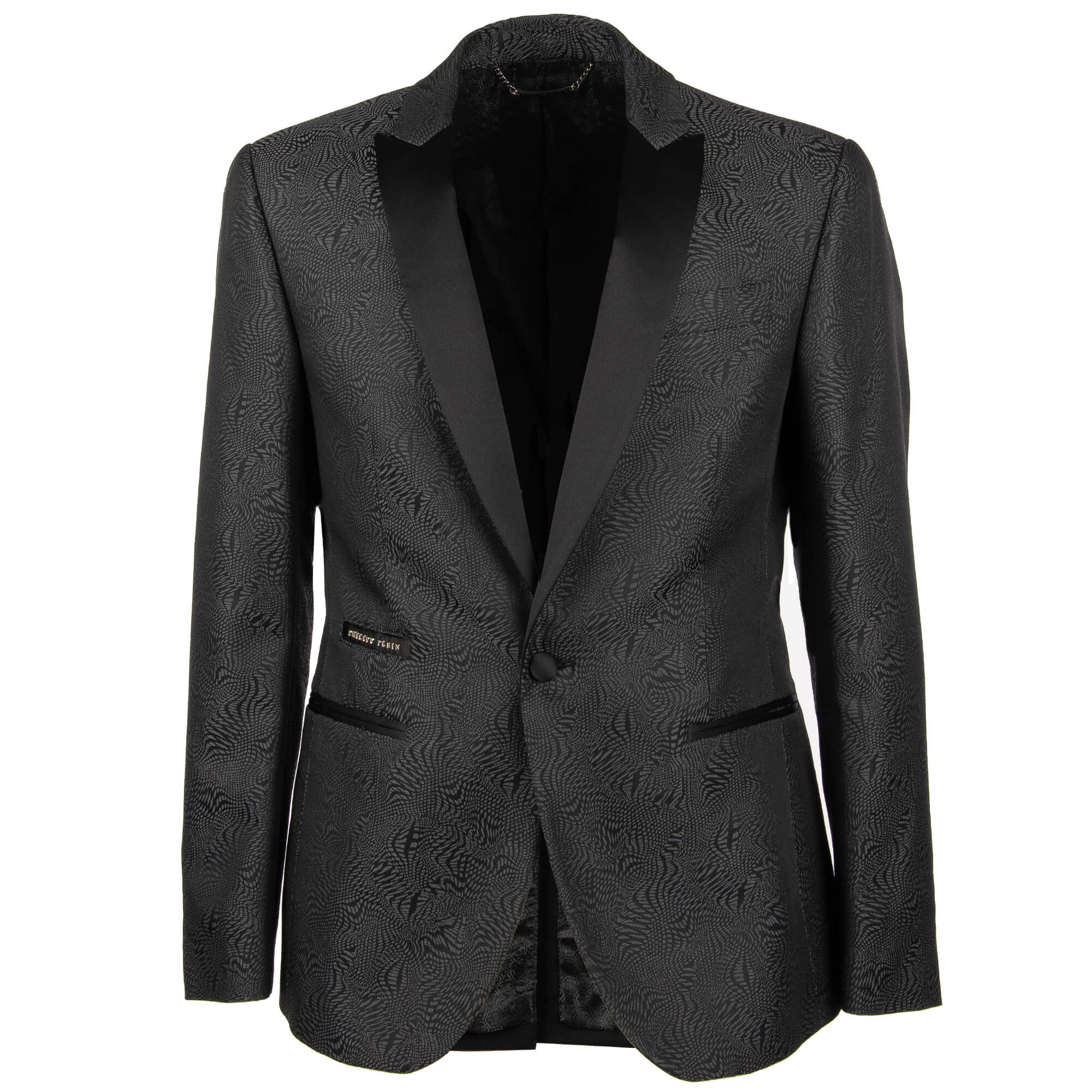 Printed Blazer LOWER with Contrast Reverse and Logo Black 48 M
