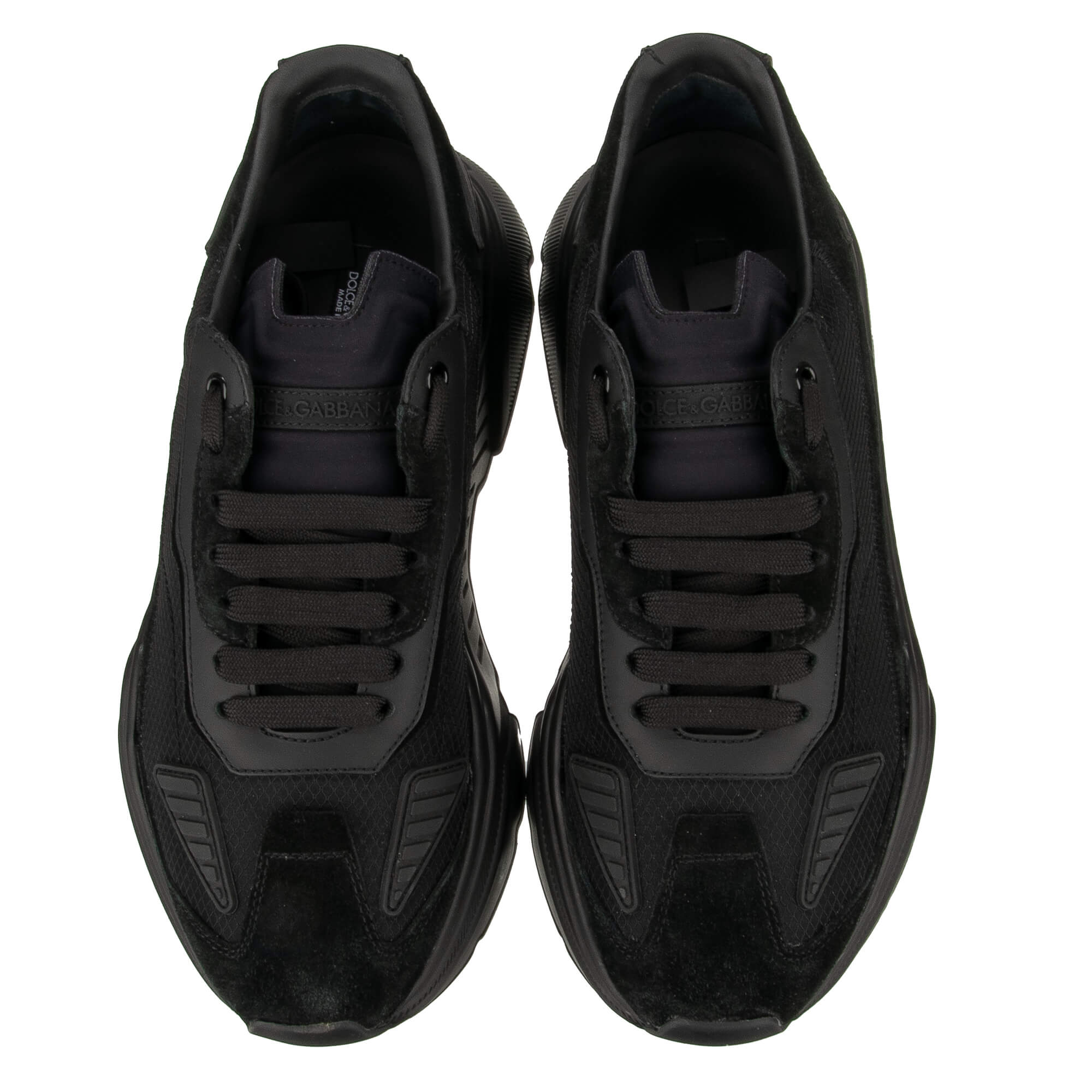 Low-Top Wildleder und Nylon Sneaker DAYMASTER mit DG Logo in schwarz von DOLCE & GABBANA
